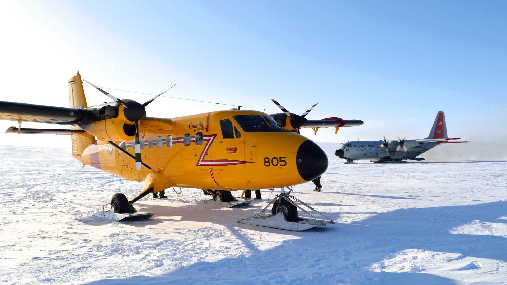 General 1920x1080 airplane aircraft winter snow nature sunlight daylight sky sky blue clear sky vehicle numbers