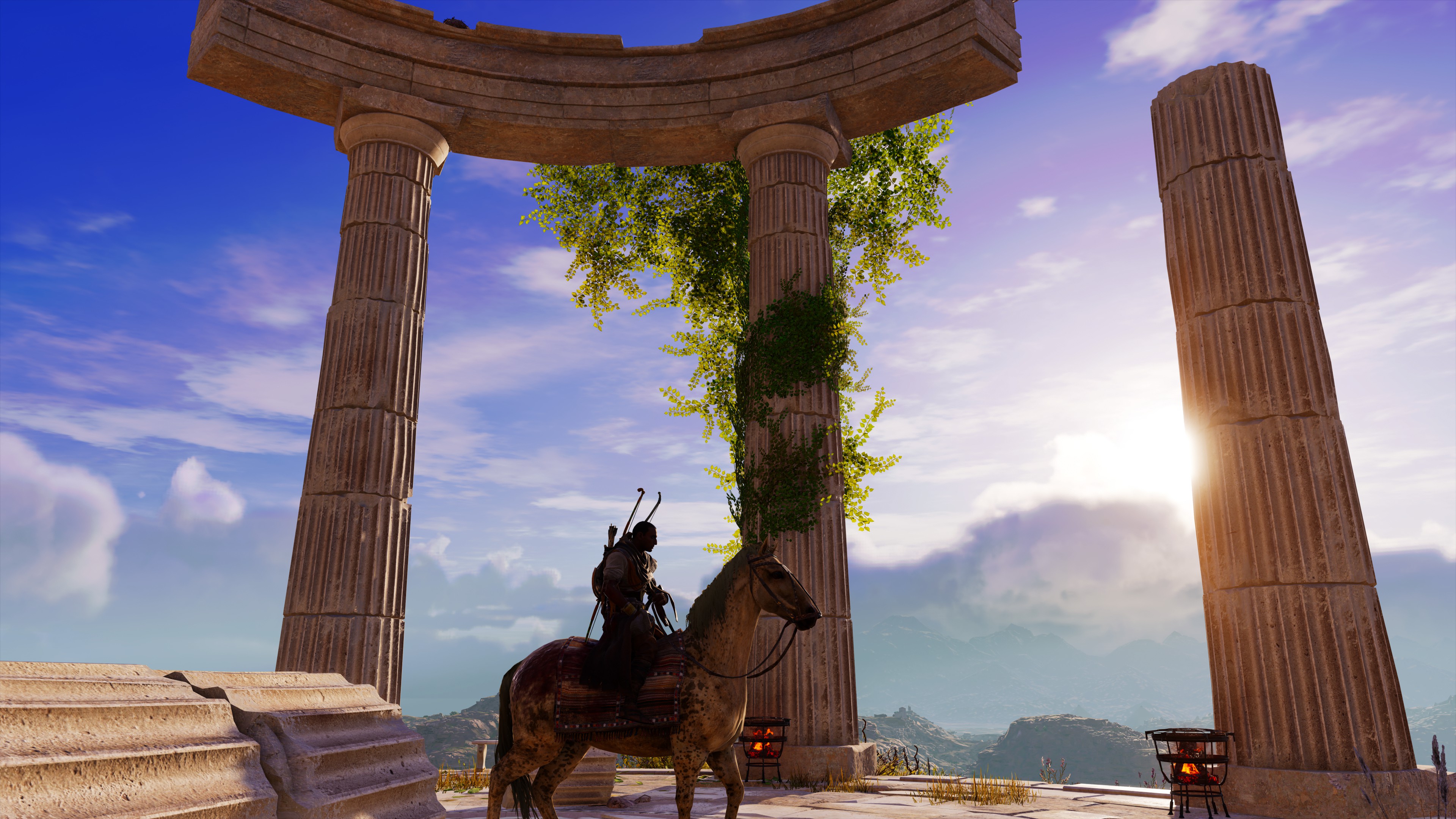 General 3840x2160 Assassin's Creed: Origins screen shot Greek Columns video game art video game landscape