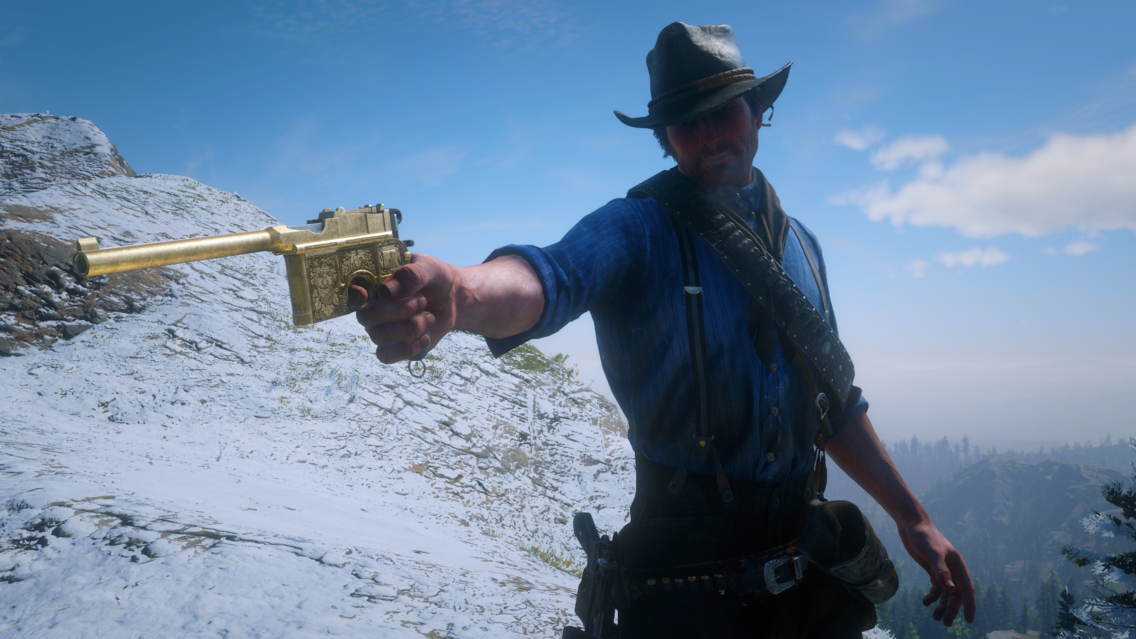 General 3840x2160 Red Dead Redemption Red Dead Redemption 2 western gun screen shot video games PC gaming Arthur Morgan