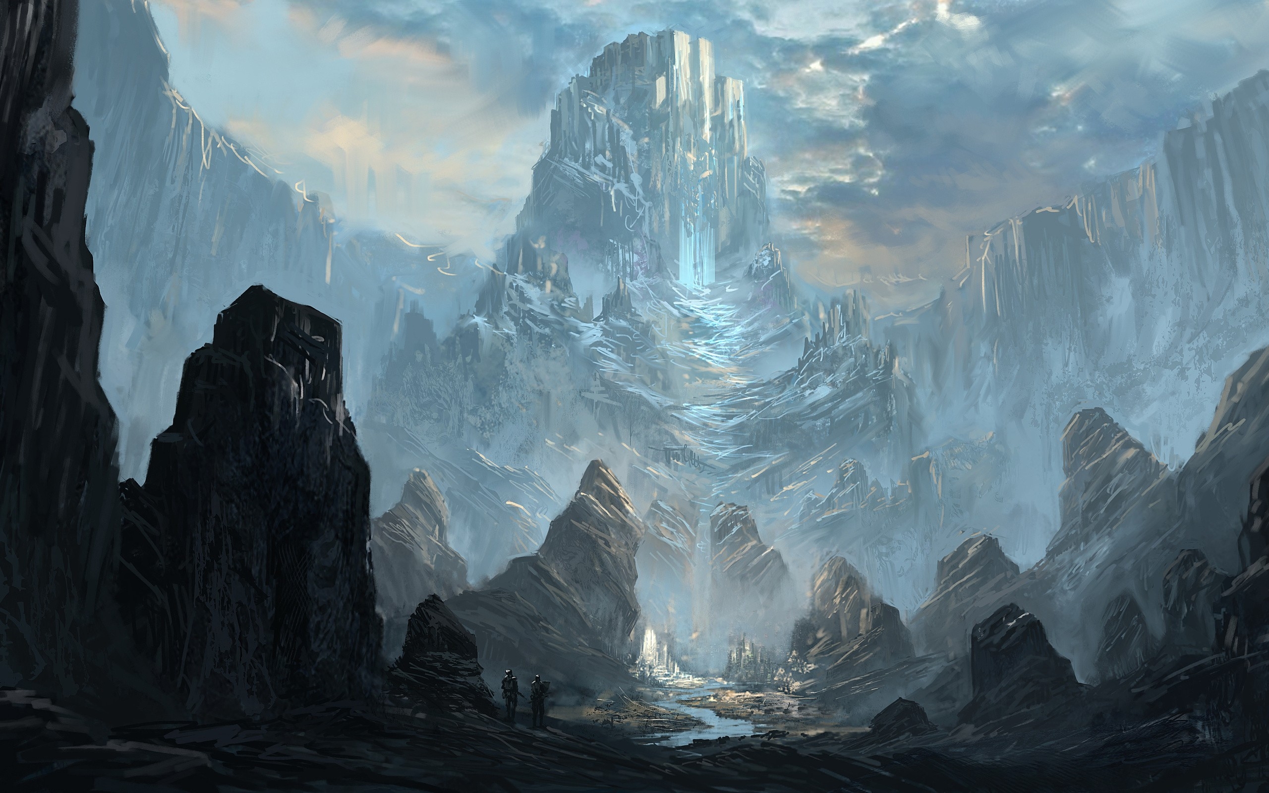General 2560x1600 artwork fantasy art mountains castle