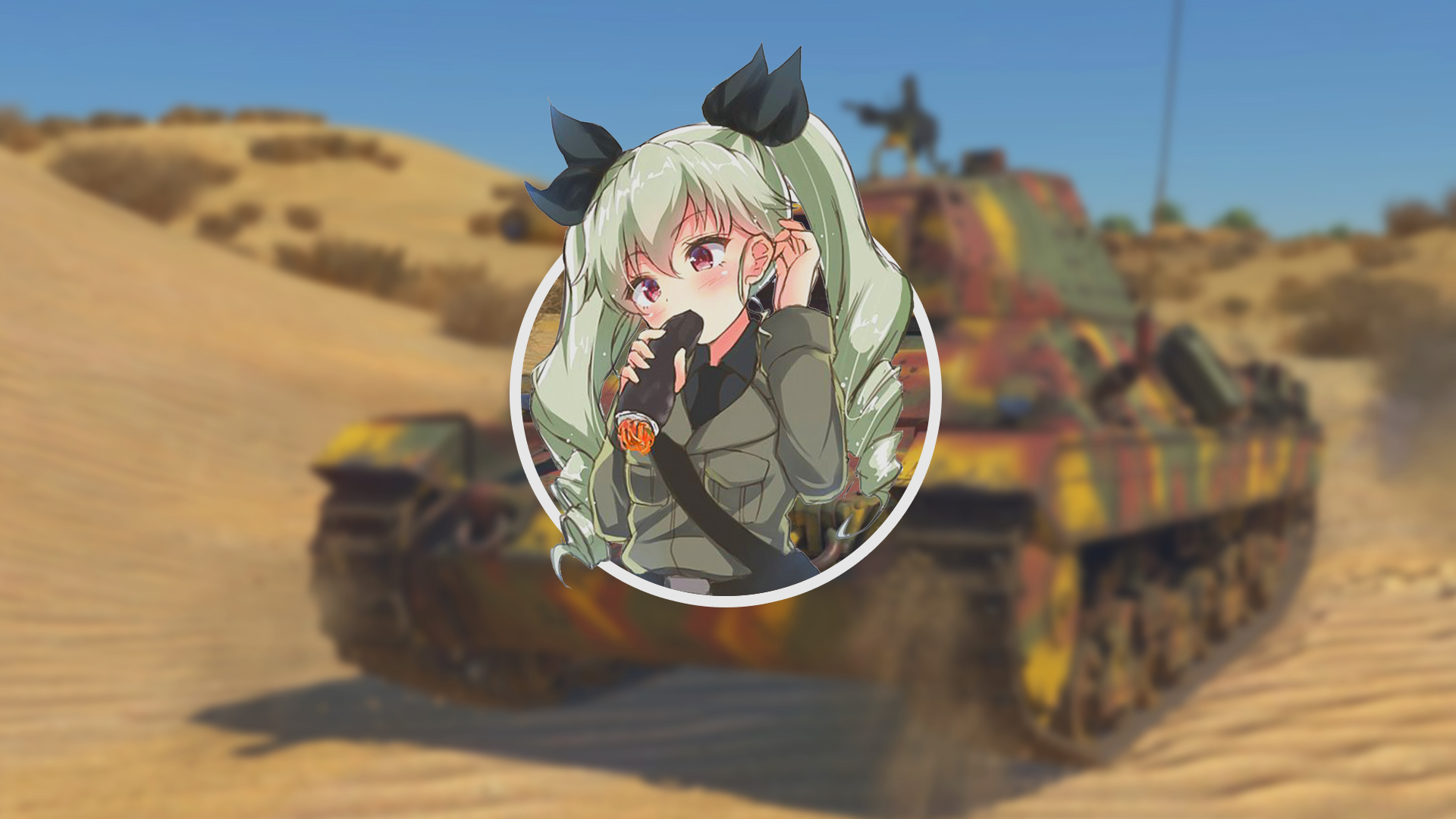Anime 1920x1080 anime anime girls Girls und Panzer Anchovy (Girls und Panzer) suggestive phallic symbol picture-in-picture