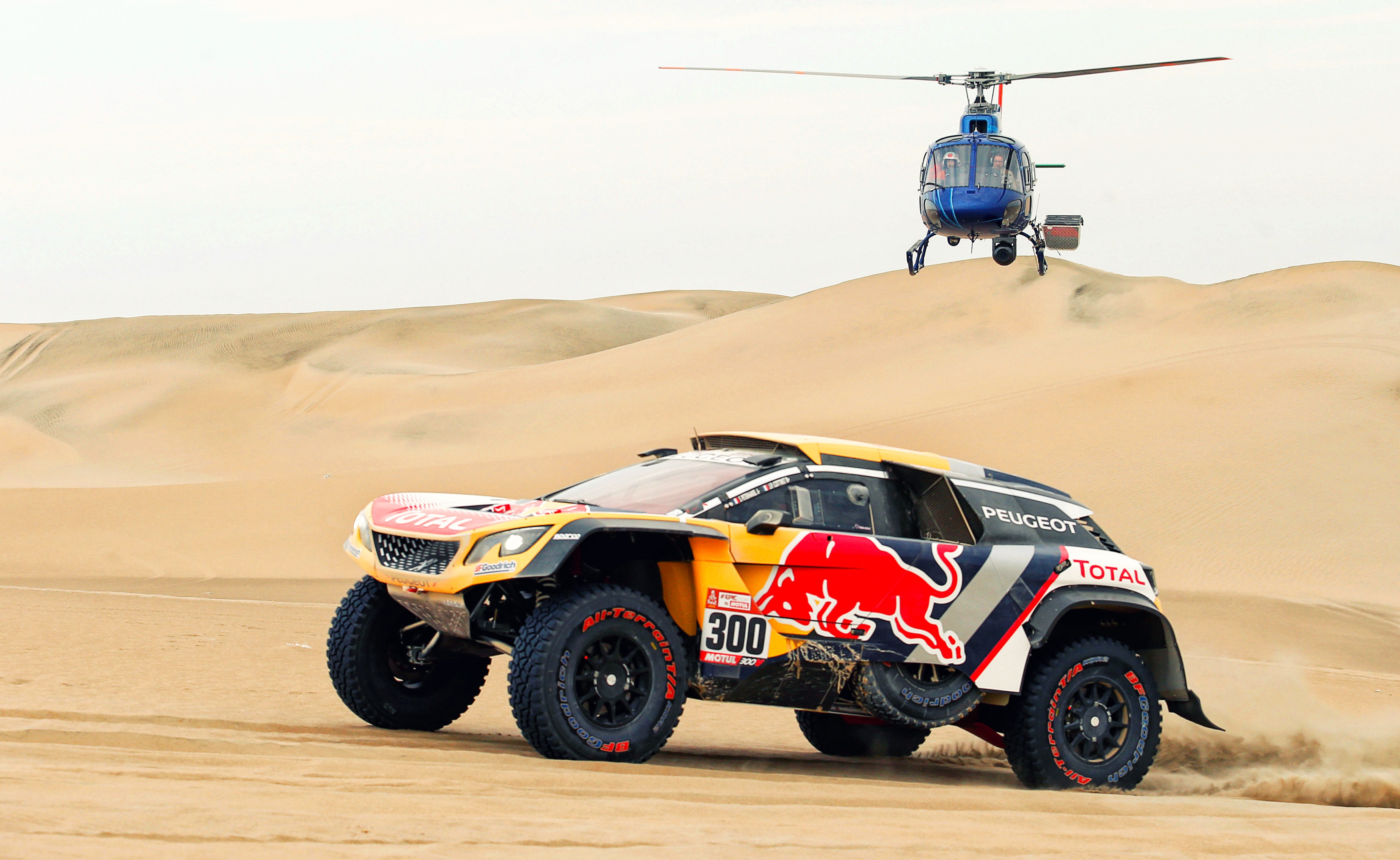 General 3500x2150 race cars car desert helicopters vehicle racing Rally Peugeot French Cars livery Stellantis