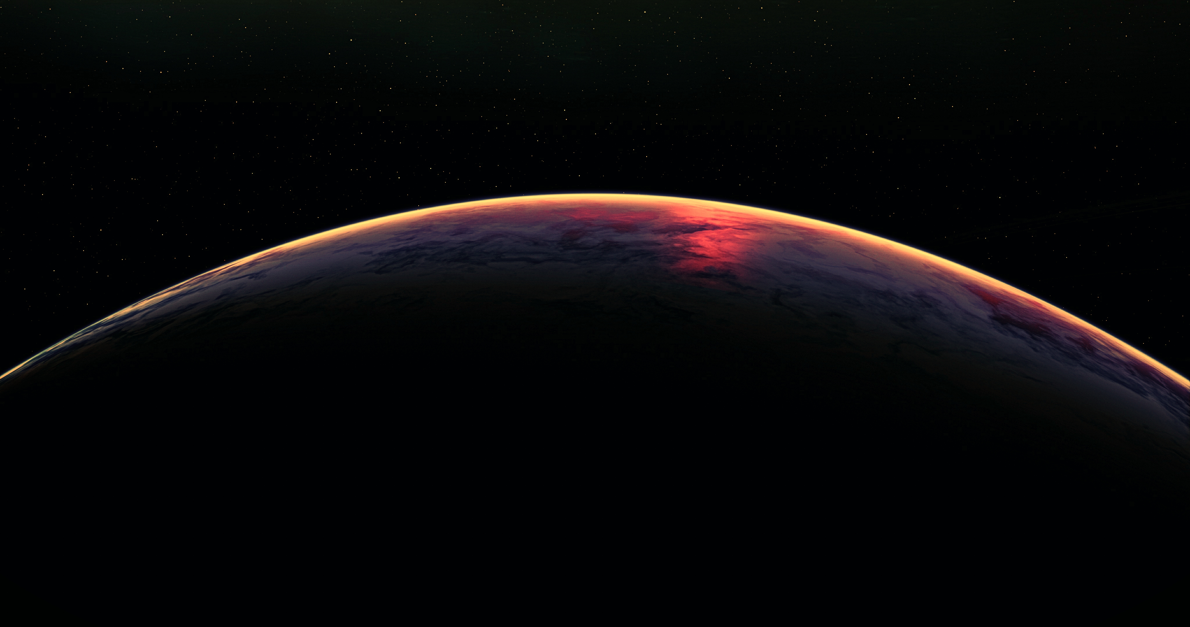 General 4096x2160 Earth atmosphere space landscape space art digital art stars planet