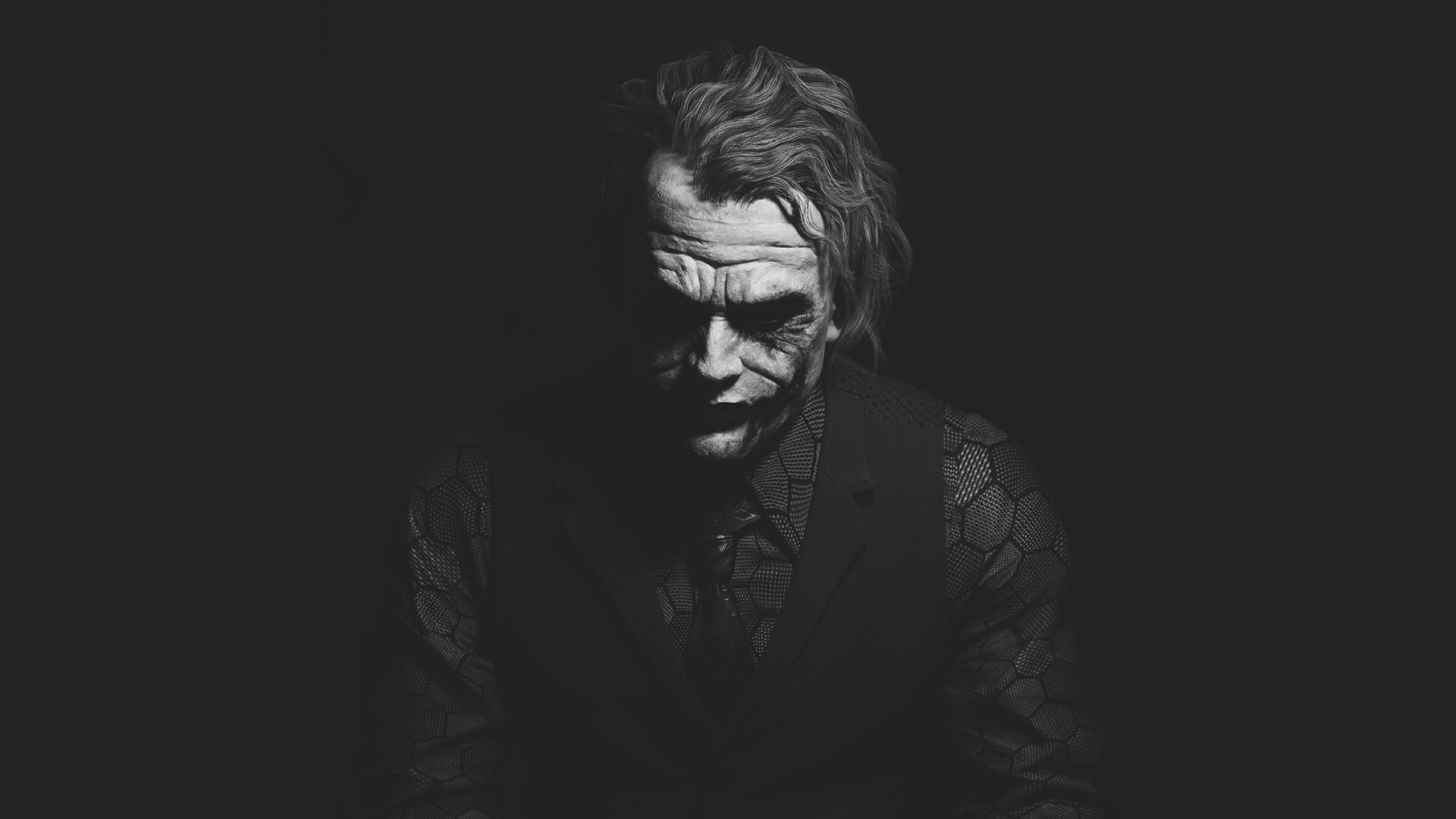General 1920x1080 Joker Heath Ledger monochrome dark actor Australian