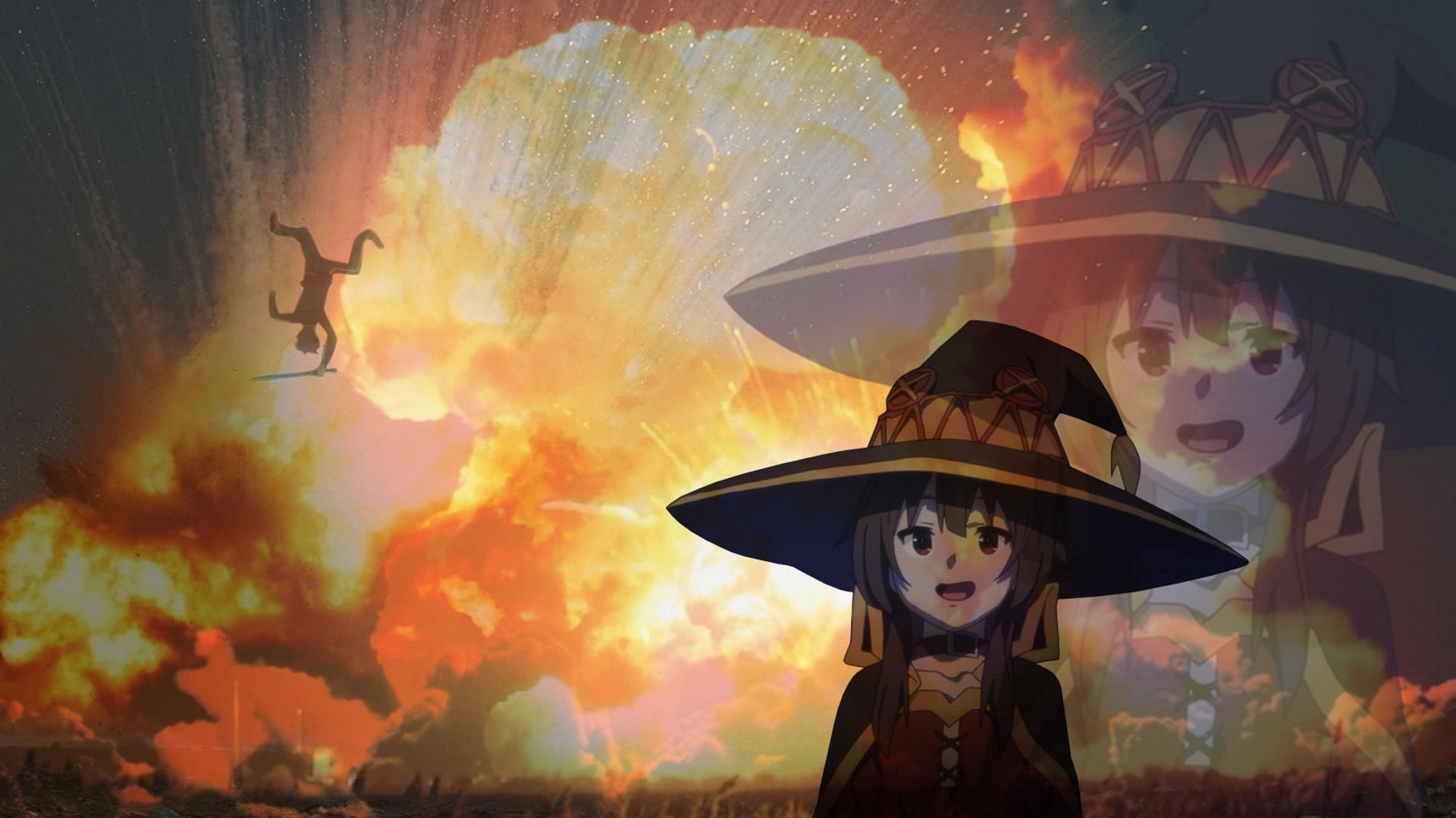 Anime 1920x1080 Kono Subarashii Sekai ni Shukufuku wo! Megumin (KonoSuba) explosion