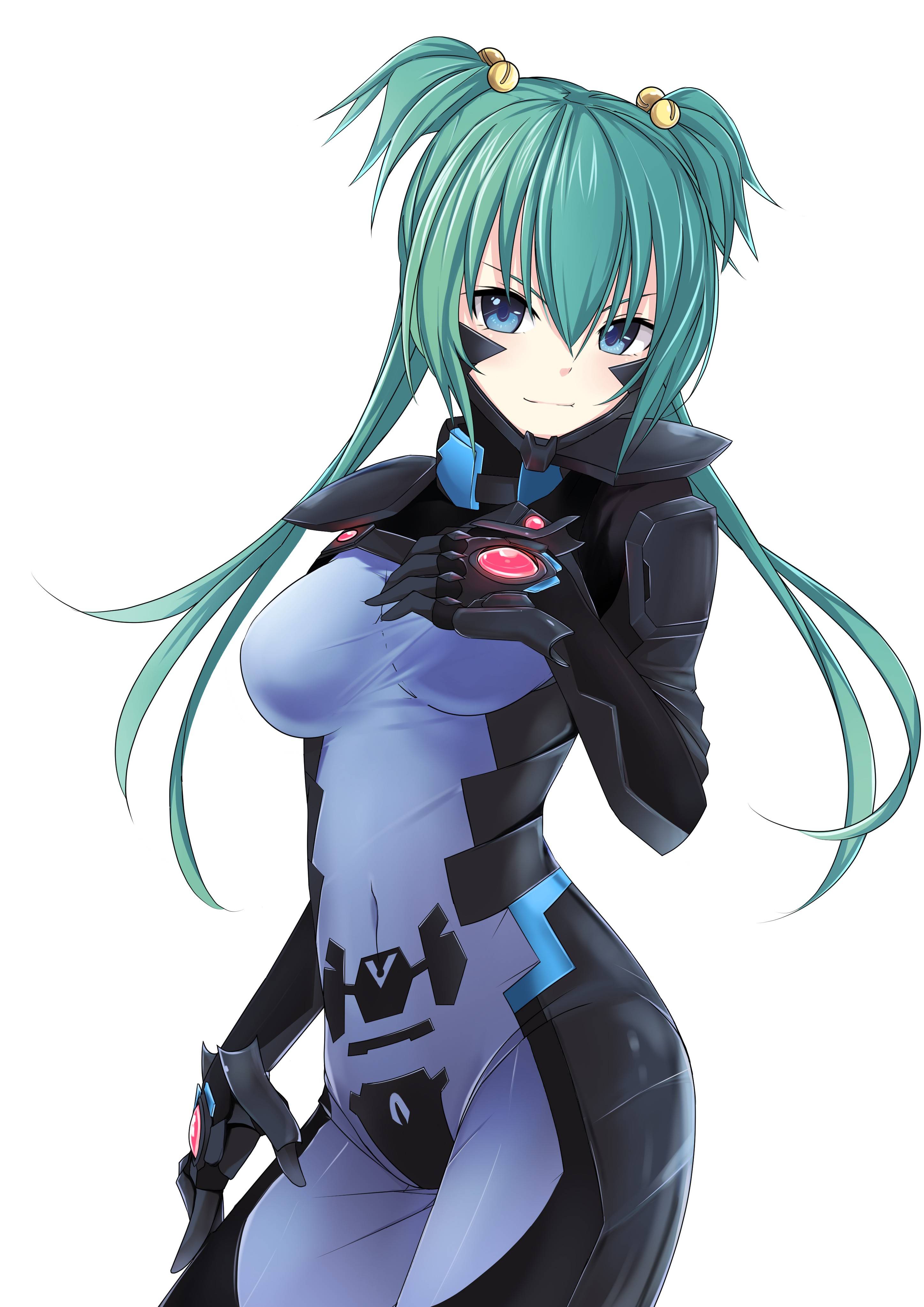 Anime 2894x4093 anime anime girls happiness Cui Yifei bodysuit long hair cyan hair blue eyes twintails Muv-Luv Muv-Luv Alternative: Total Eclipse