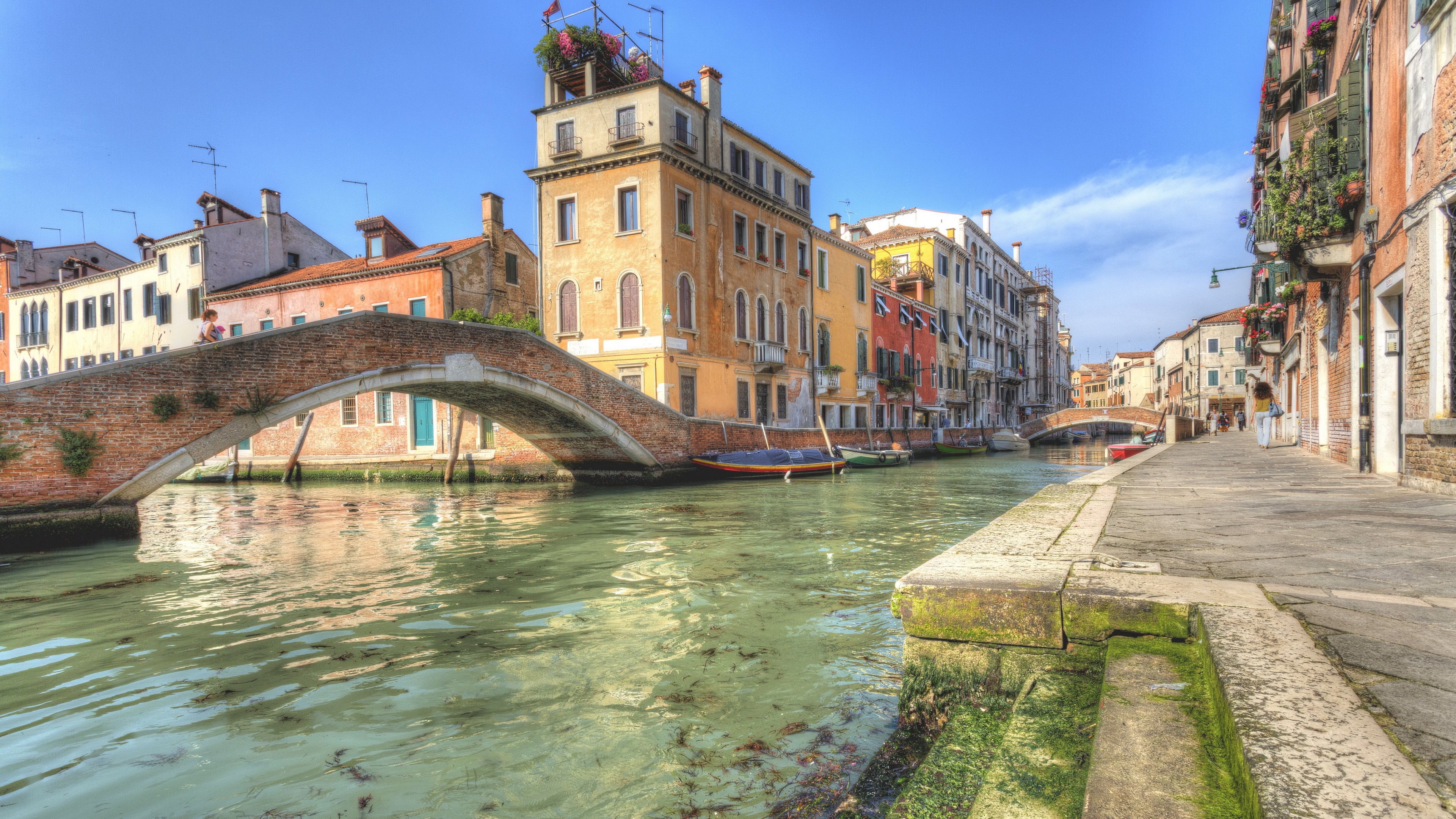 General 3840x2160 architecture building old building water Venice Italy bridge street history boat