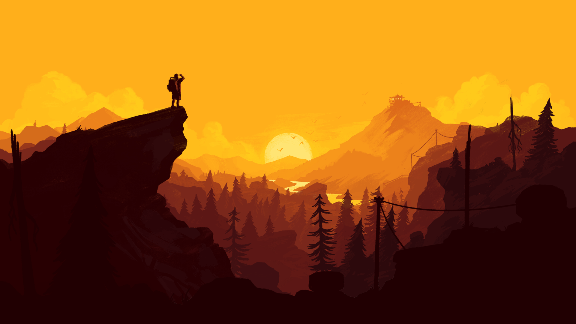General 1920x1080 Firewatch Olly Moss video game art video games PC gaming video game landscape