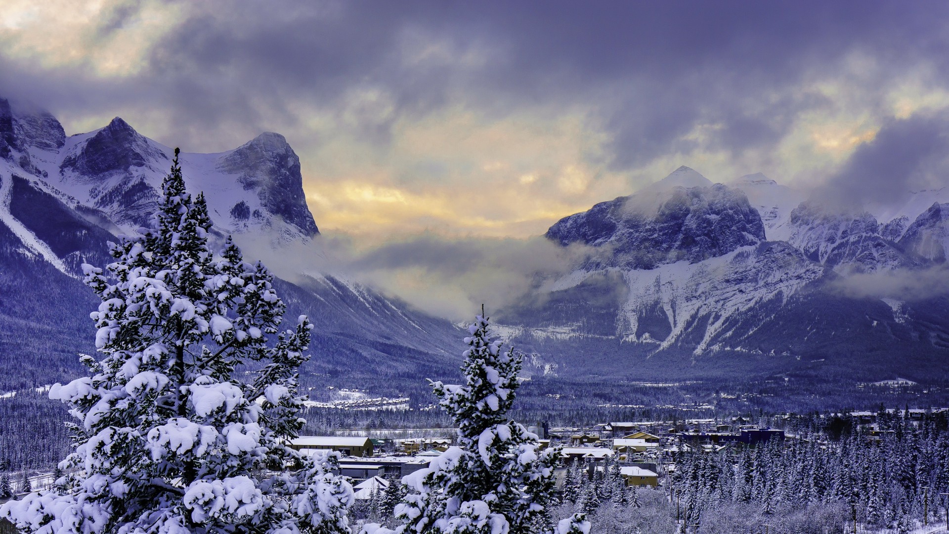 General 1920x1080 nature winter mountains clouds snow snowy peak snowy mountain ice cold outdoors landscape trees sky