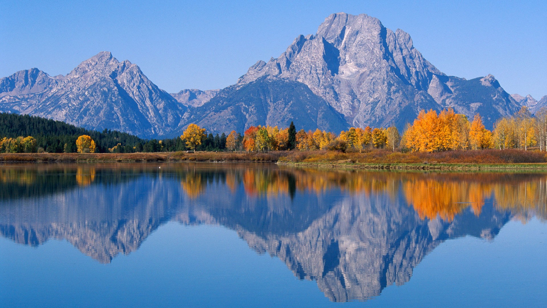 General 1920x1080 landscape fall Grand Teton National Park Wyoming river mountains USA reflection nature