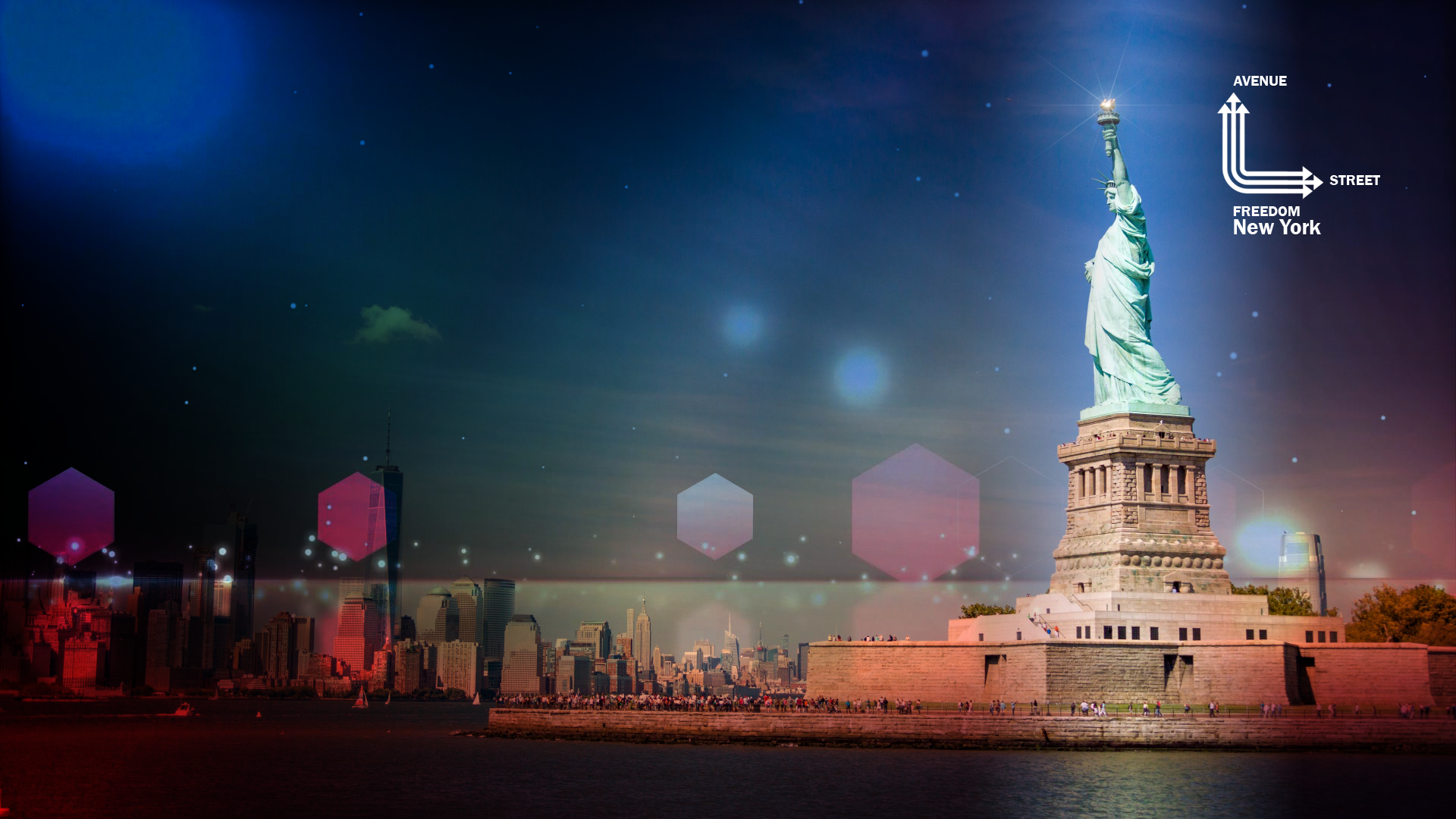 General 1920x1080 New York City Statue of Liberty USA sky cityscape