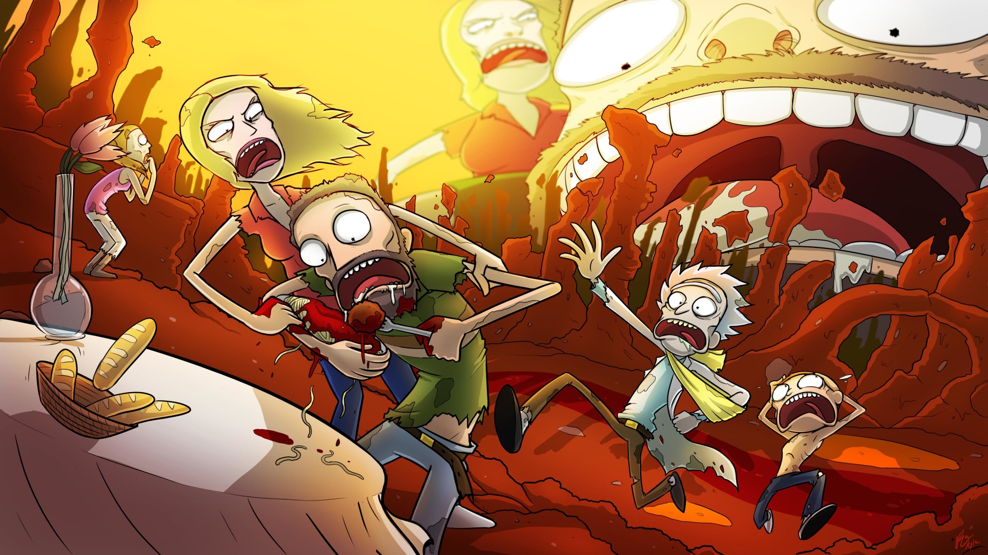 General 1920x1080 Rick and Morty Adult Swim Rick Sanchez Morty Smith cartoon Jerry Smith Beth Smith Summer Smith food