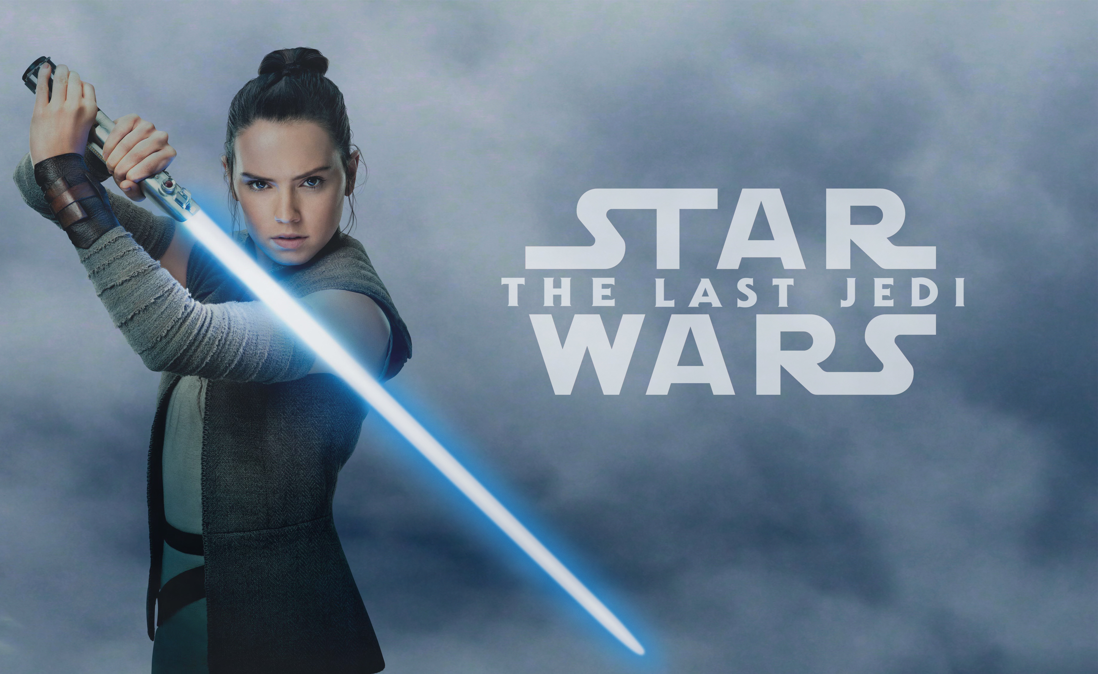 People 3692x2267 Star Wars: The Last Jedi Daisy Ridley Rey (Star Wars) lightsaber women movies movie characters actress
