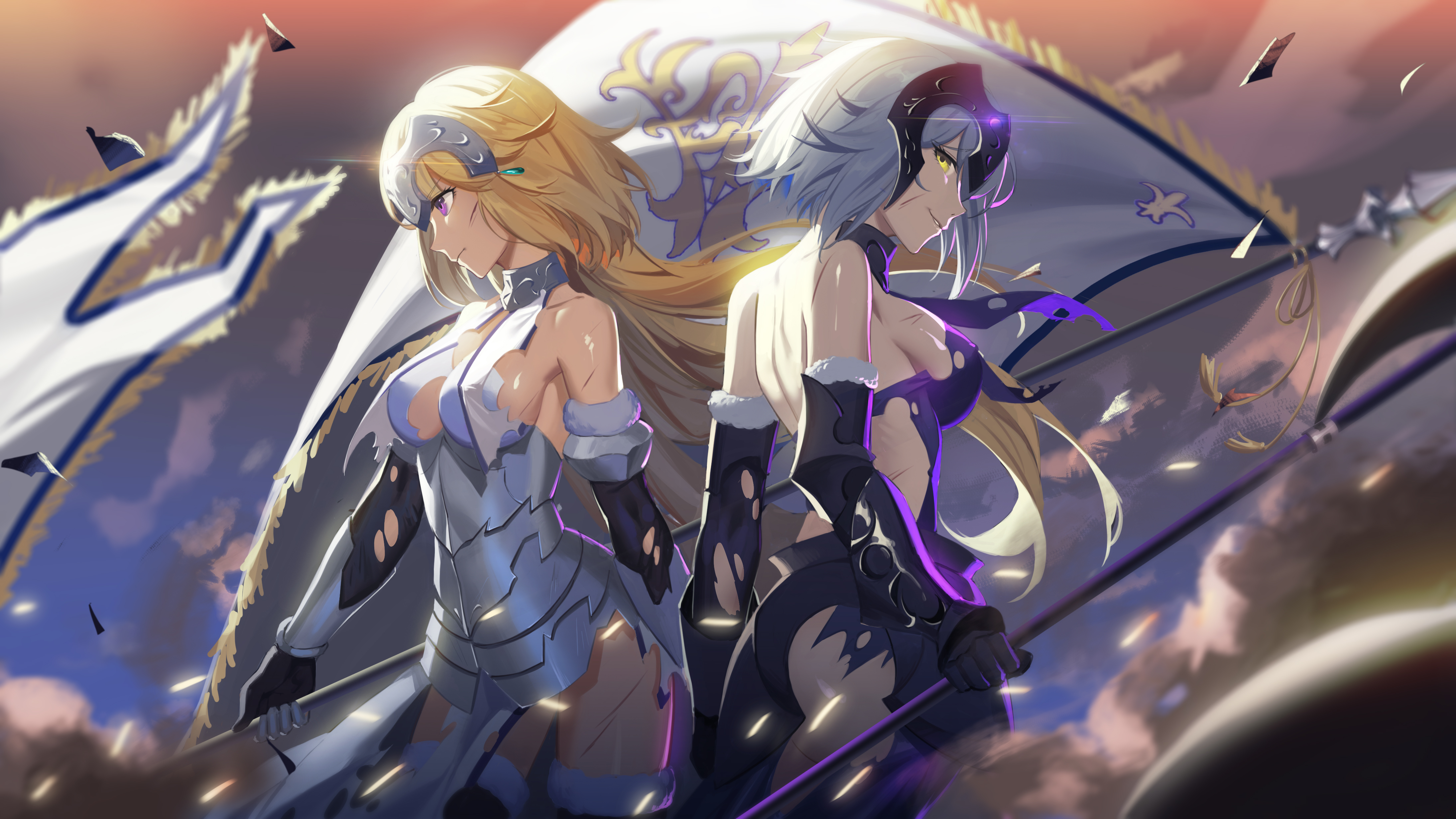 Anime 4380x2463 Fate series anime anime girls Fate/Grand Order Fate/Apocrypha  Ruler (Fate/Apocrypha) Avenger (Fate/Grand Order) Jeanne d'Arc (Fate) Jeanne (Alter) (Fate/Grand Order)