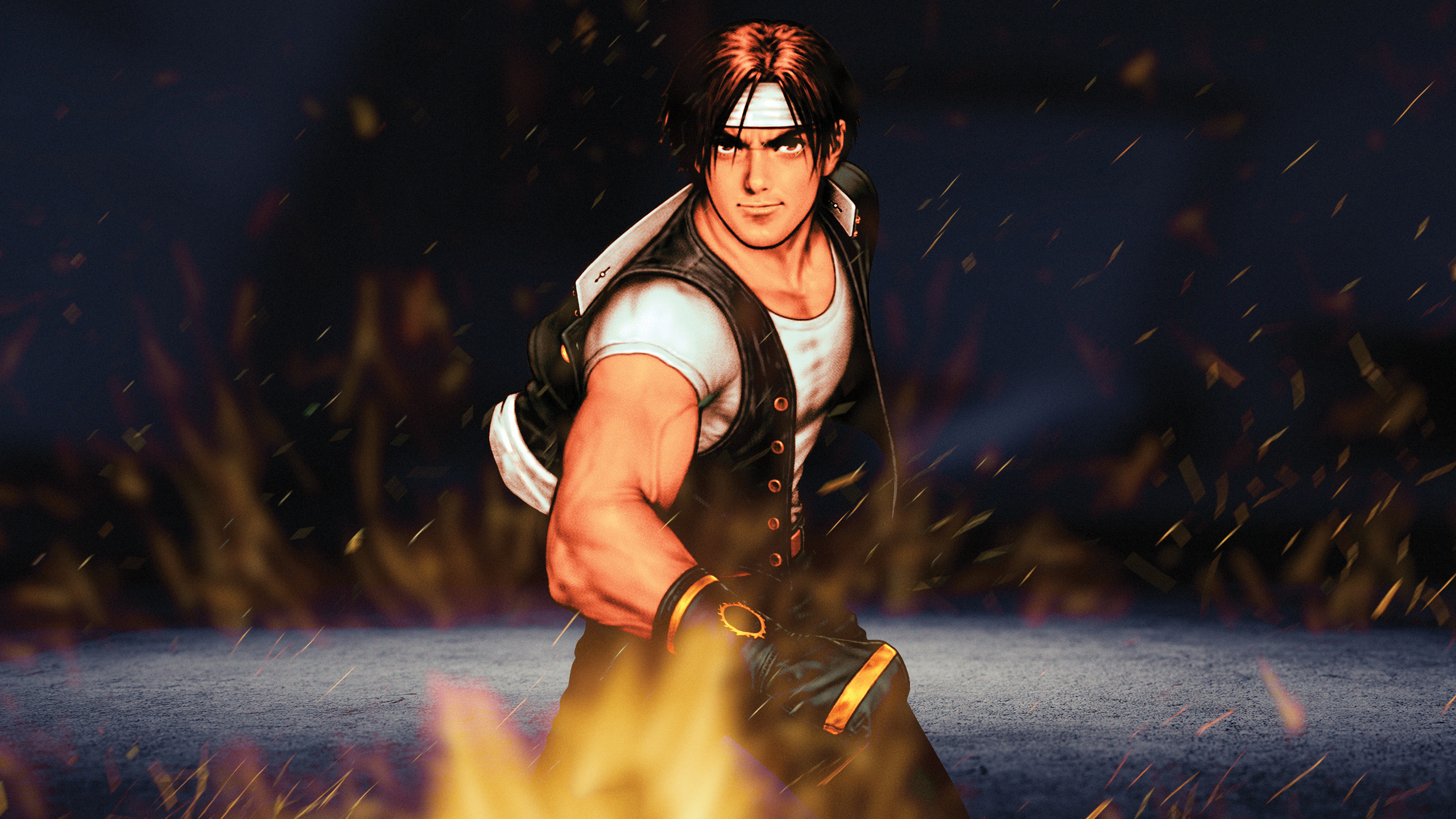 Anime 2560x1440 King of Fighters Kyo Kusanagi anime boys anime muscles warrior video games video game men video game warriors