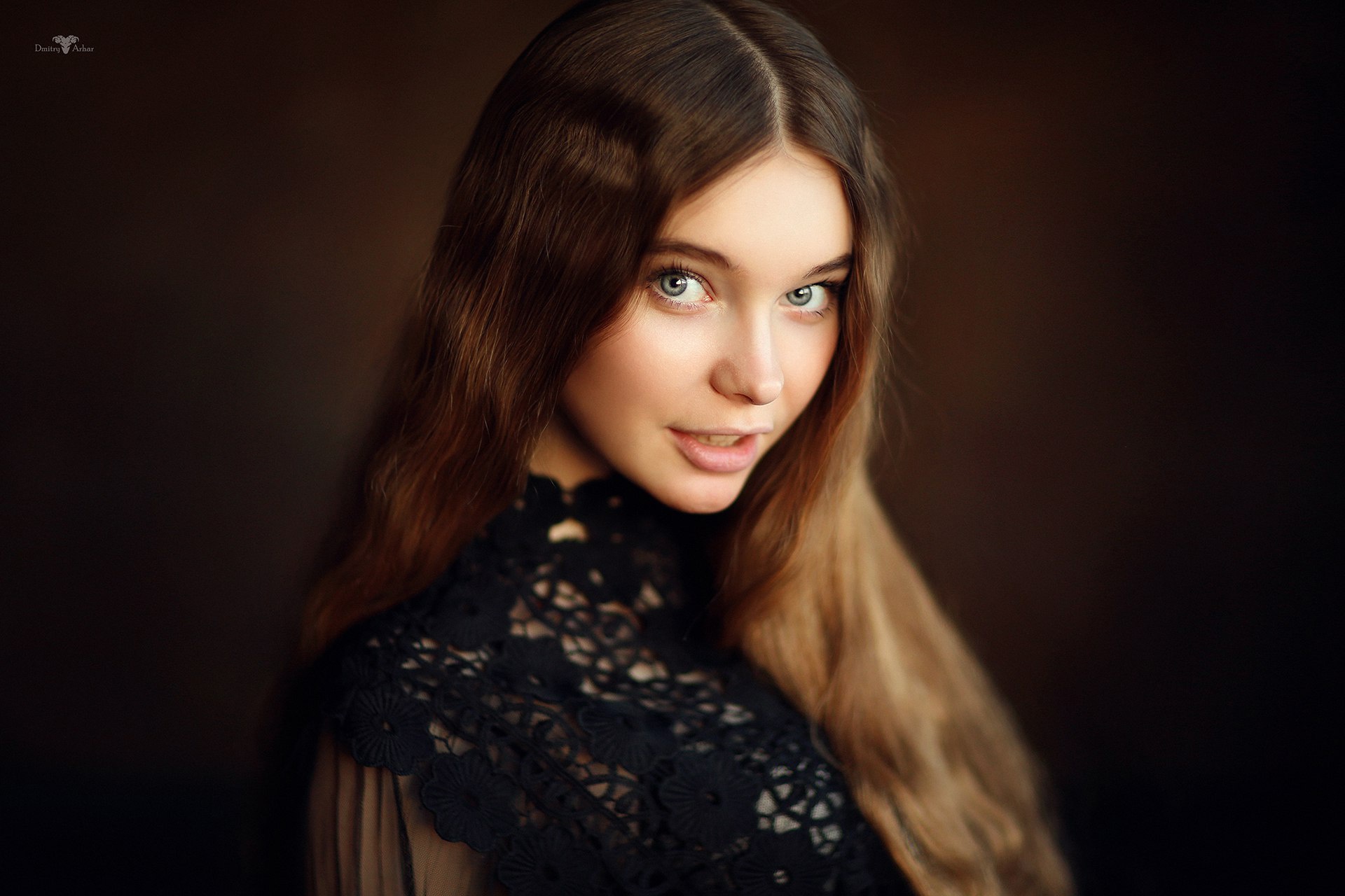 People 1920x1280 Dmitry Arhar face portrait women model Christina Vostruhina watermarked closeup