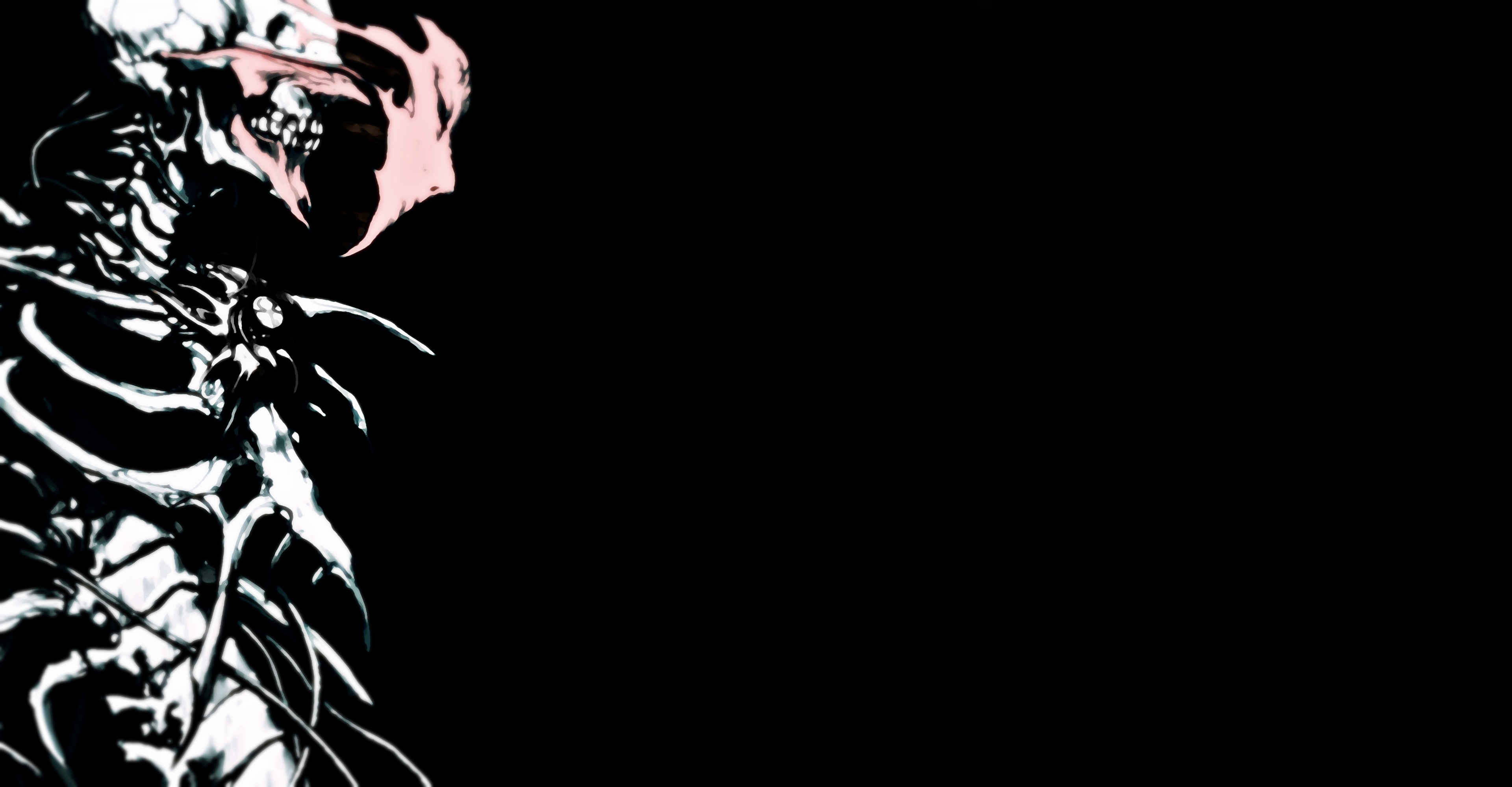 Anime 3840x2000 Leylek.D.Sovura flesh bones artwork anime simple background black background DeviantArt