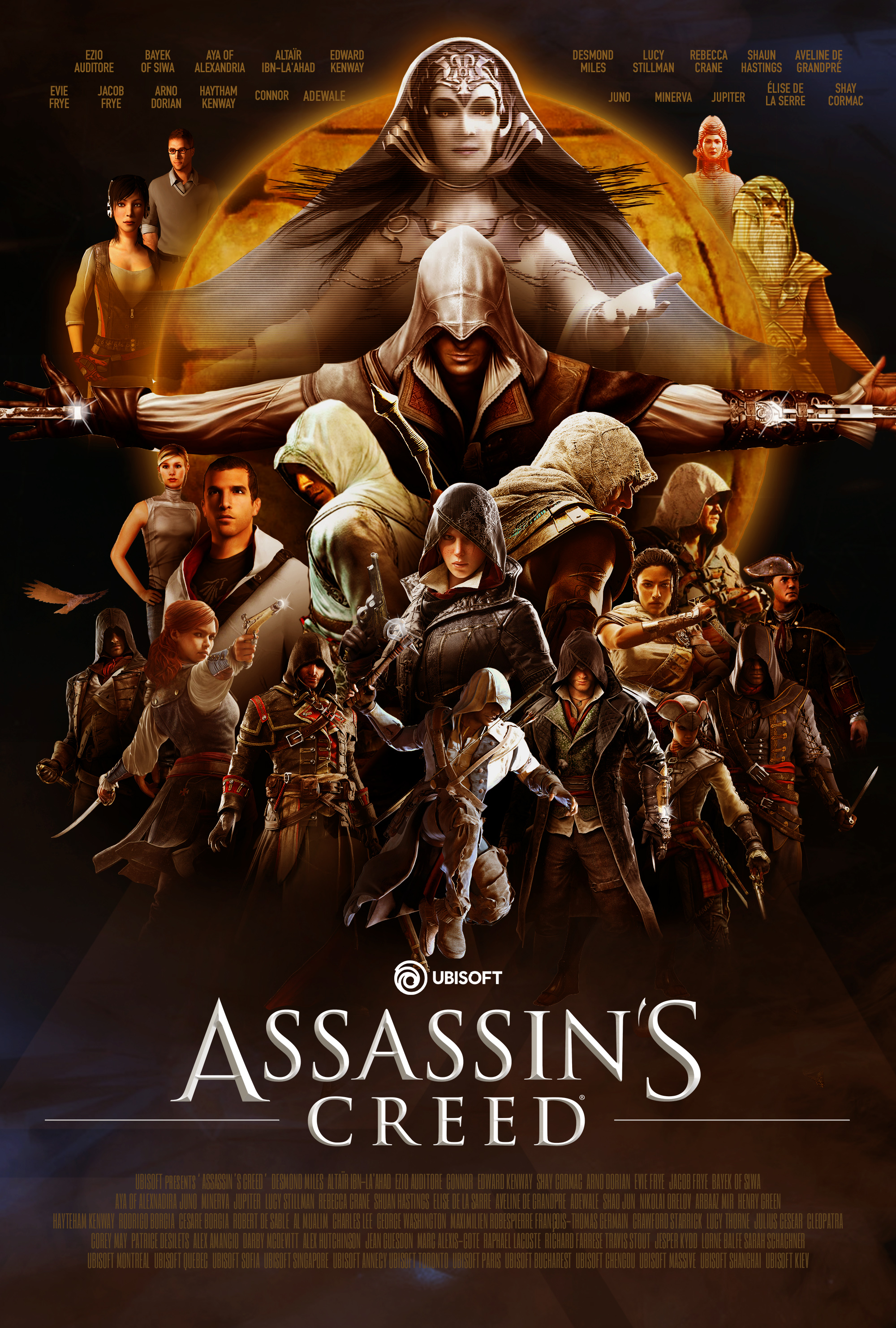 General 2000x2962 poster Assassin's Creed video games video game characters Ubisoft Ezio Auditore da Firenze Bayek Altaïr Ibn-La'Ahad Edward Kenway Evie Frye Jacob Frye Arno Dorian Connor Kenway