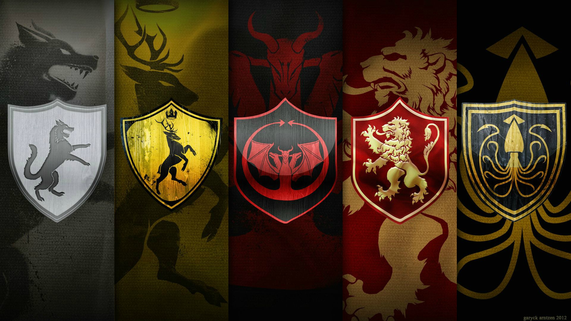General 1920x1080 Game of Thrones logo collage fantasy art