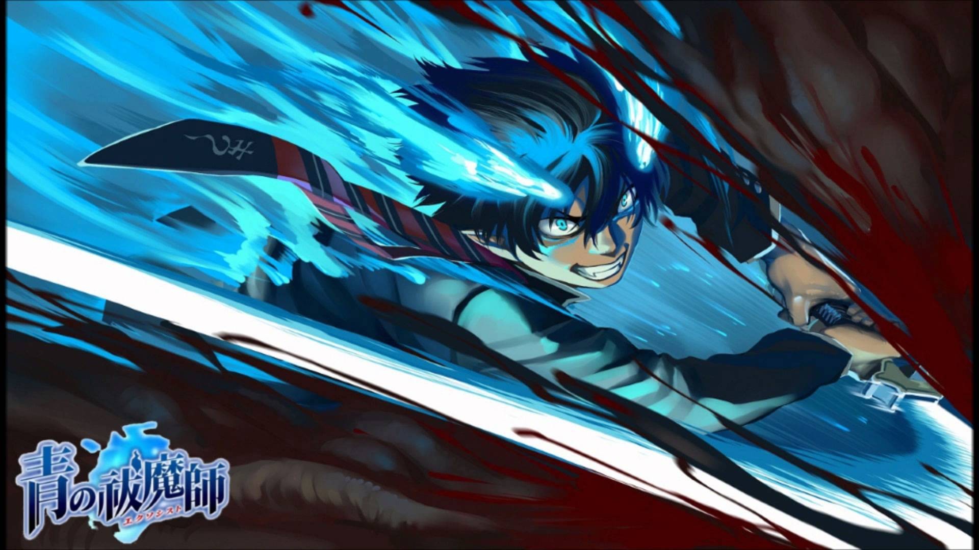 Anime 1920x1080 Okumura Rin Blue Exorcist anime cyan blue anime boys aqua eyes