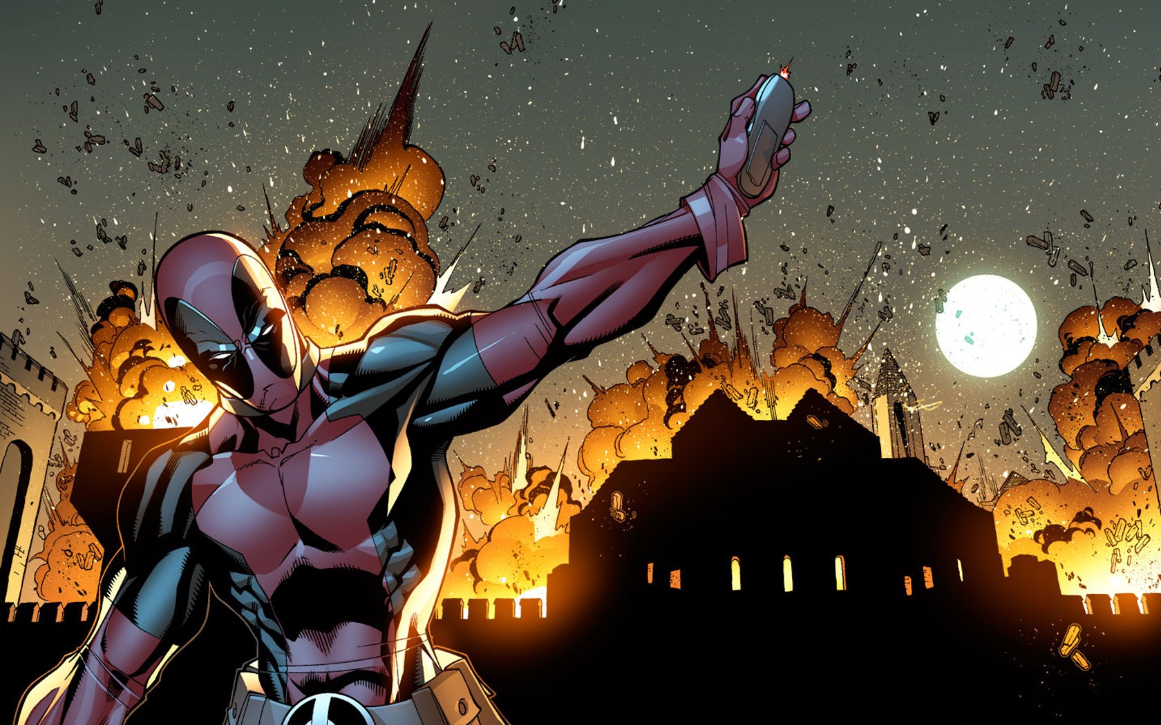 General 1680x1050 Deadpool comic art comics antiheroes Wade Wilson explosion