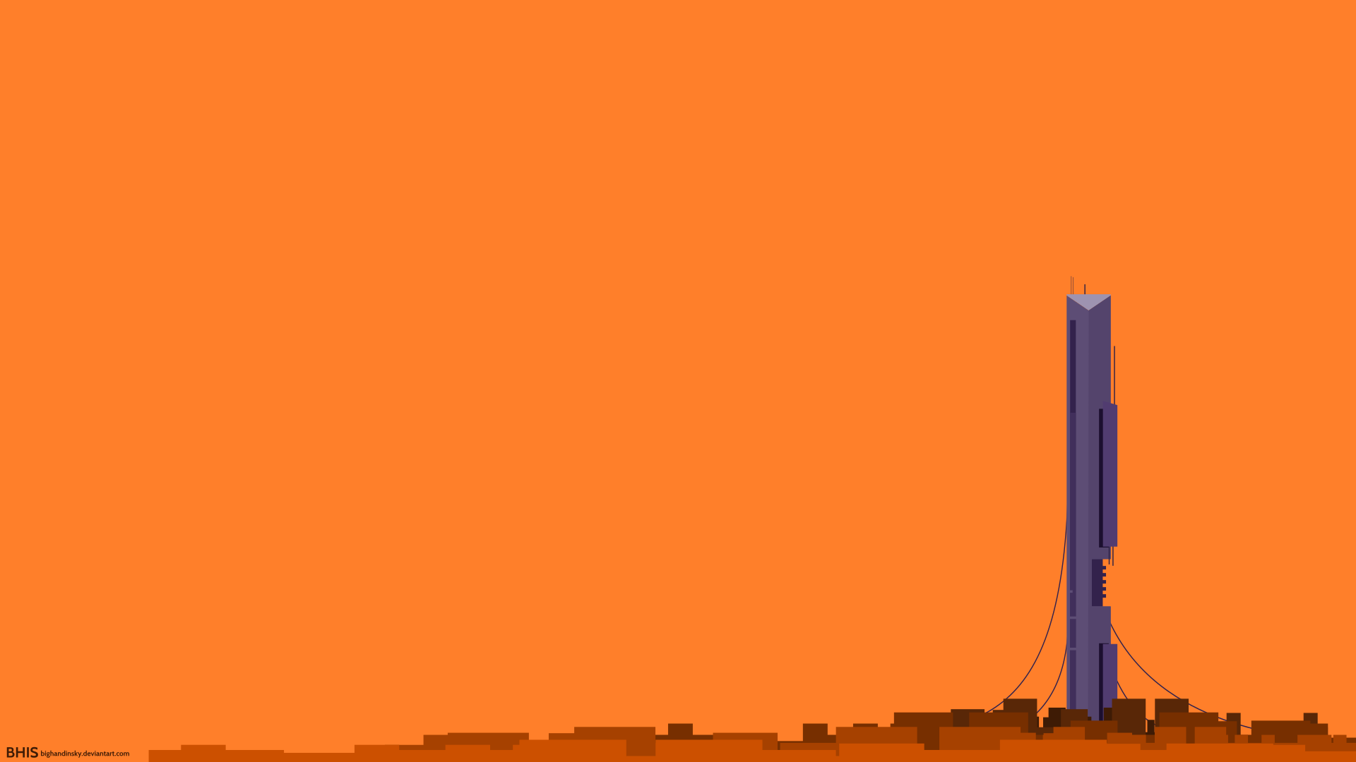 General 1920x1080 minimalism selective coloring Half-Life 2 The Citadel Combine video games artwork video game art orange background simple background science fiction