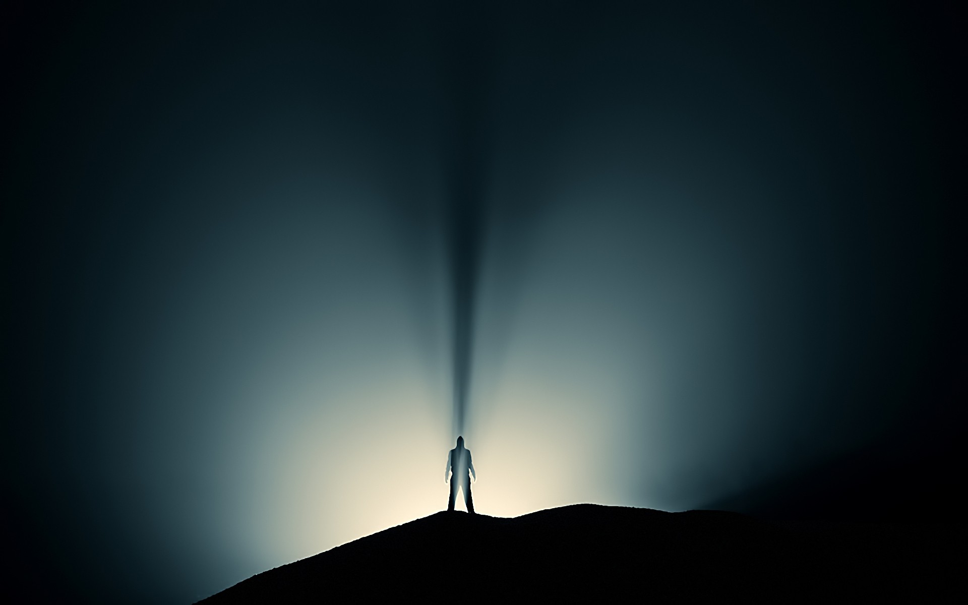 General 1920x1200 lights shadow hills photography nature landscape silhouette men night clear sky mist