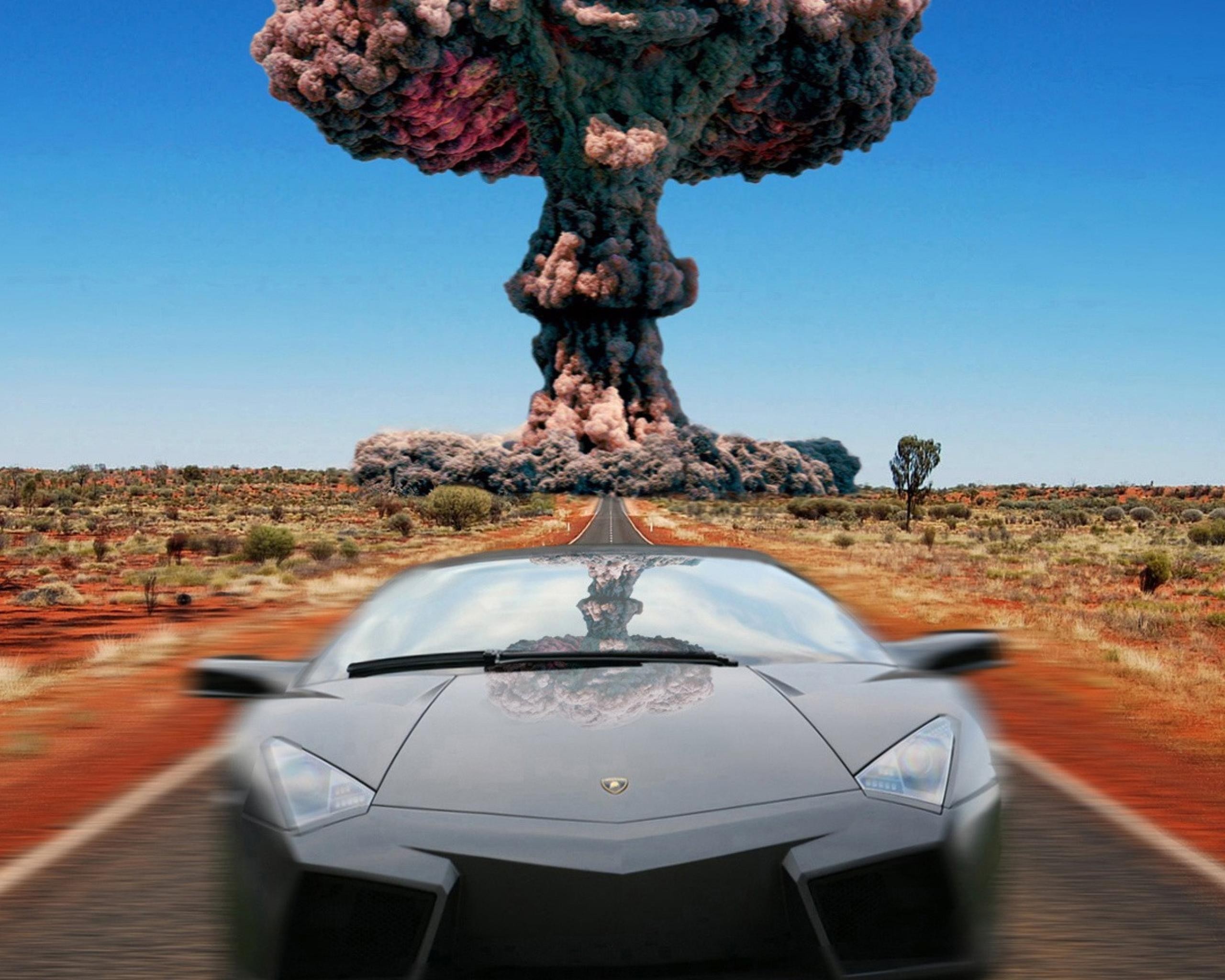 General 2560x2048 car Lamborghini desert road supercars vehicle mushroom clouds atomic bomb italian cars Volkswagen Group