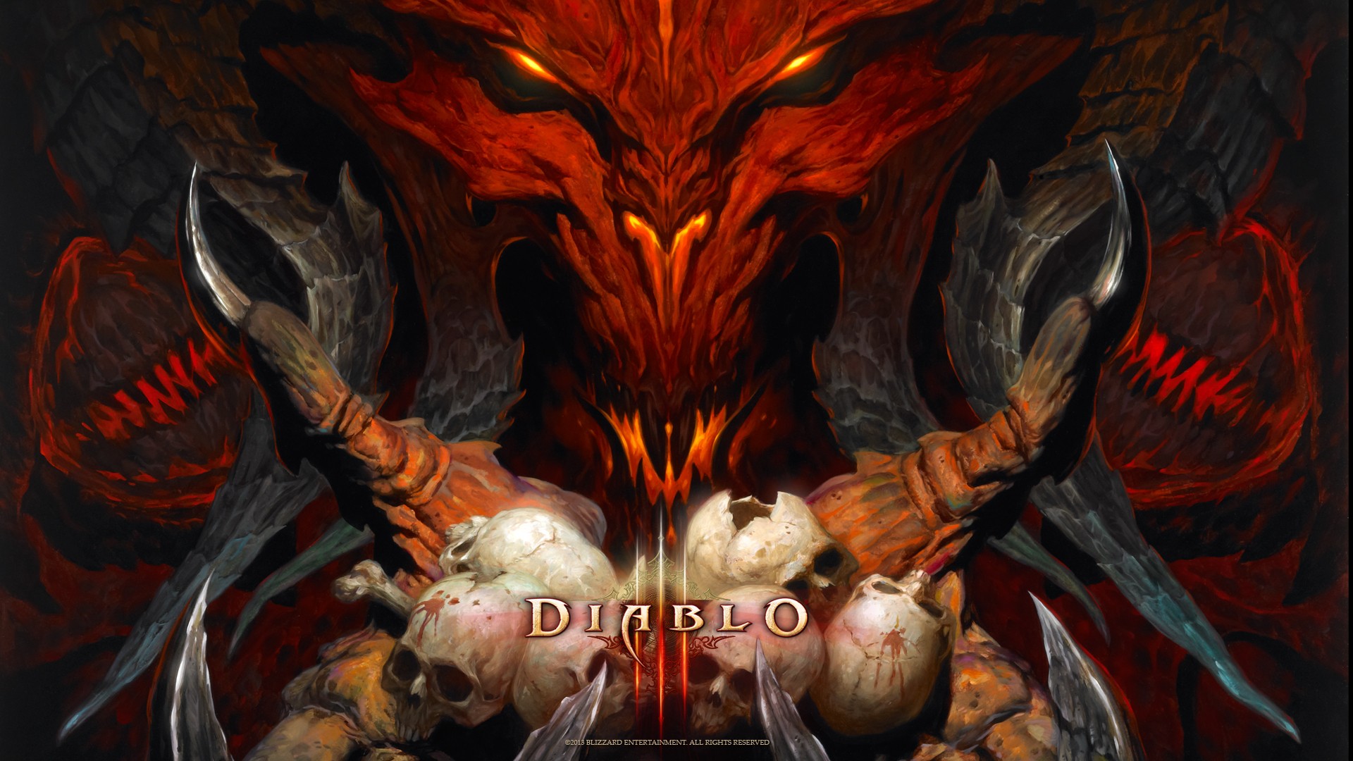 General 1920x1080 Blizzard Entertainment Diablo III video games glowing eyes skull PC gaming video game art 2013 (Year)