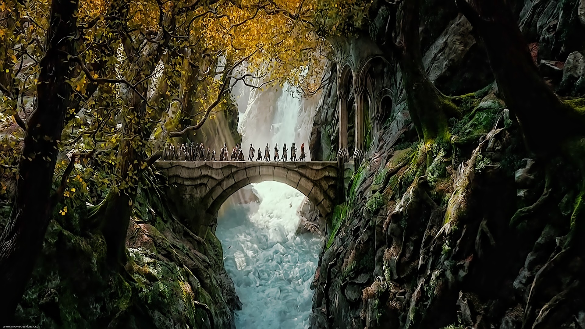 General 1920x1080 movies The Hobbit: The Desolation of Smaug fantasy art Middle-Earth arch forest