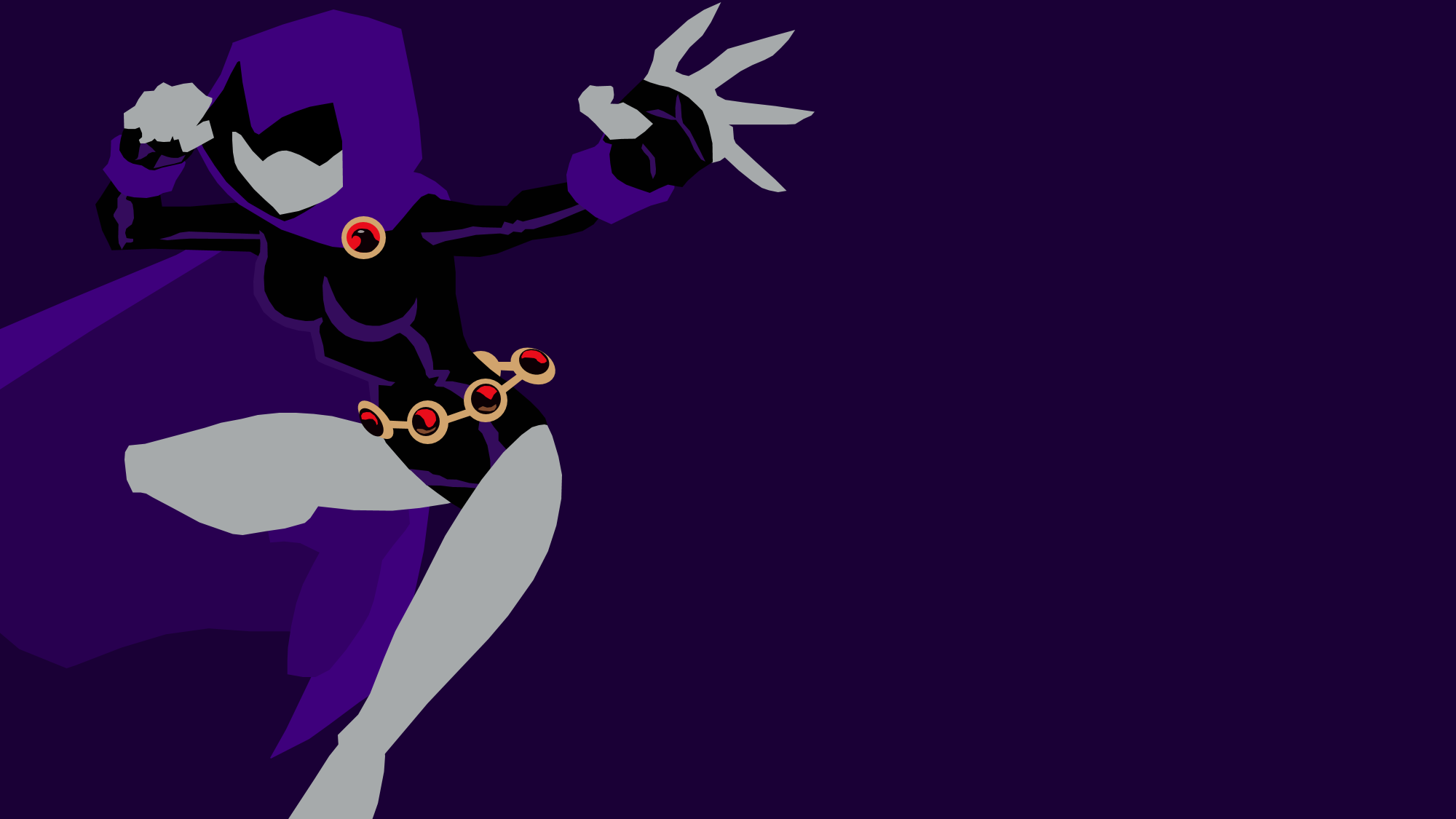 Anime 2000x1125 Teen Titans Raven (DC Comics) purple background simple background