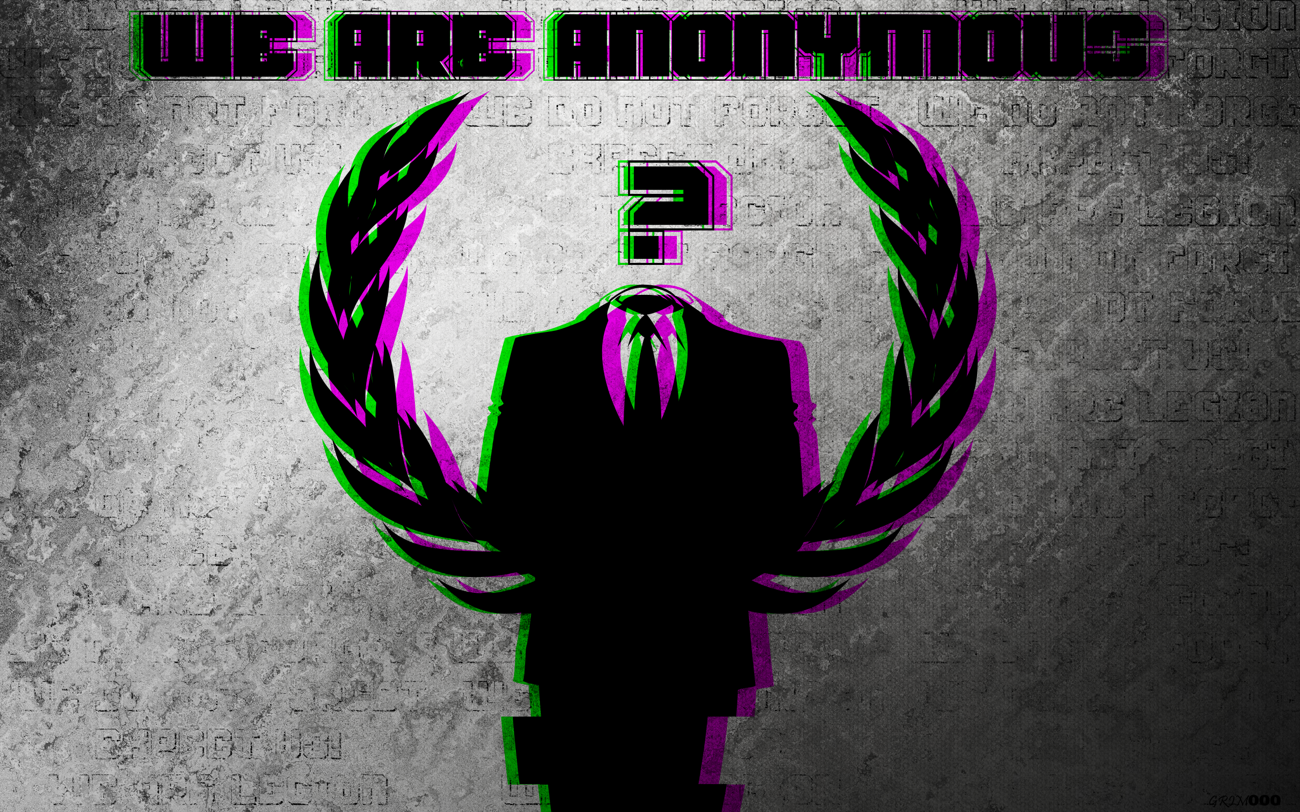 General 2560x1600 minimalism Anonymous (hacker group) grunge simple background glitch art synthwave digital art