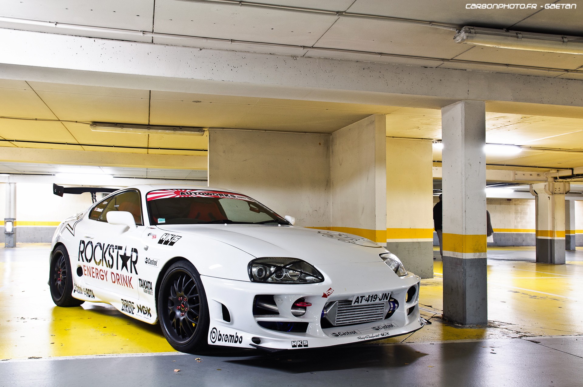 General 1920x1275 car numbers white cars vehicle Toyota Toyota Supra Toyota Supra MK4 Japanese cars car spoiler car park
