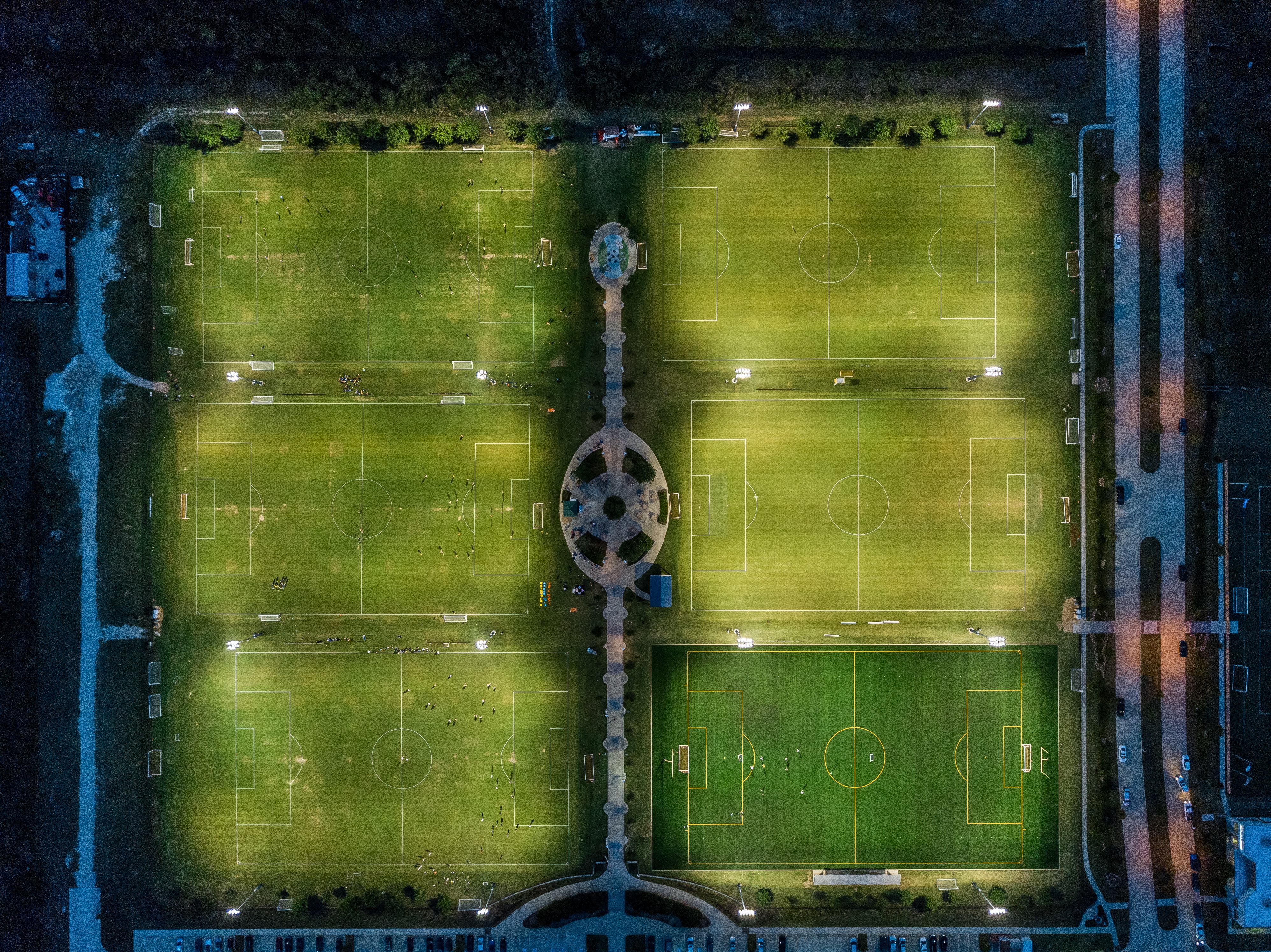 General 3992x2992 soccer field soccer top view photography aerial view green sport evening