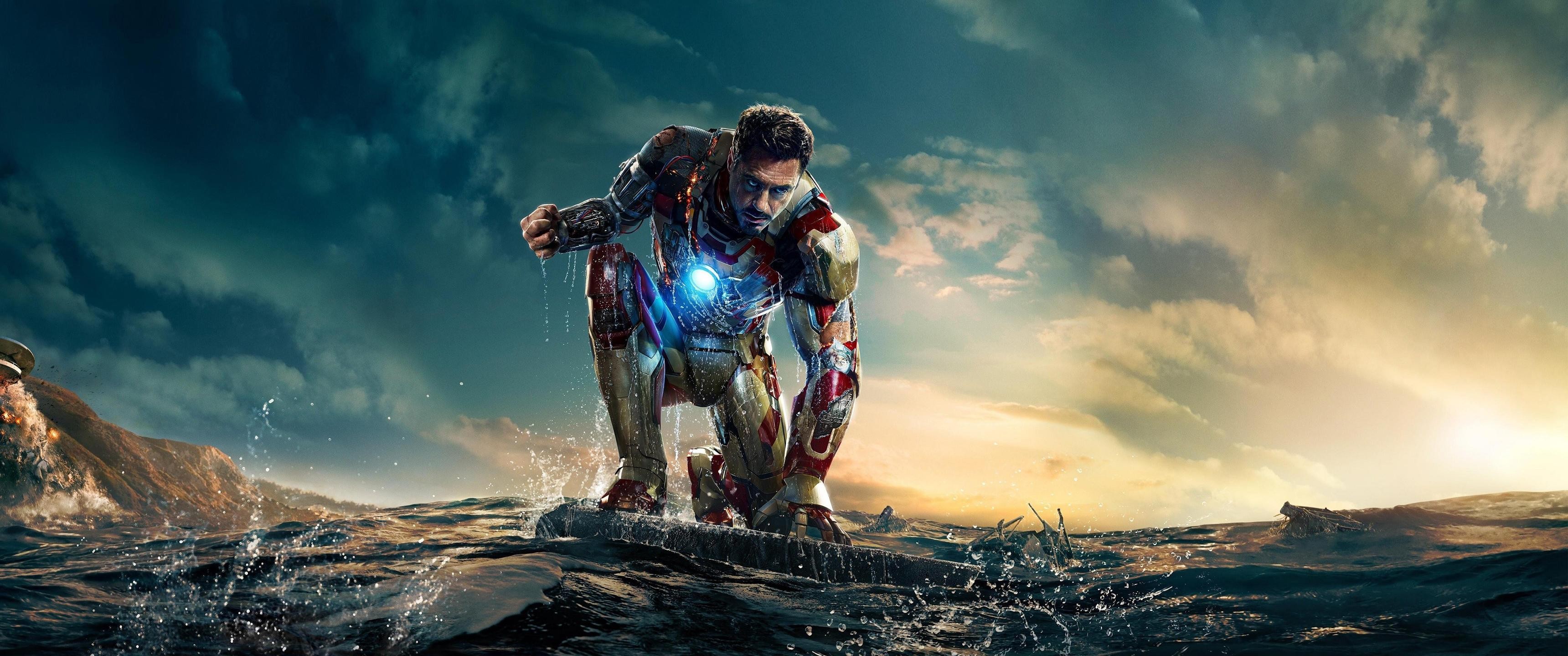 General 3440x1440 Iron Man movies Marvel Cinematic Universe Tony Stark Robert Downey Jr. men actor superhero Marvel Comics