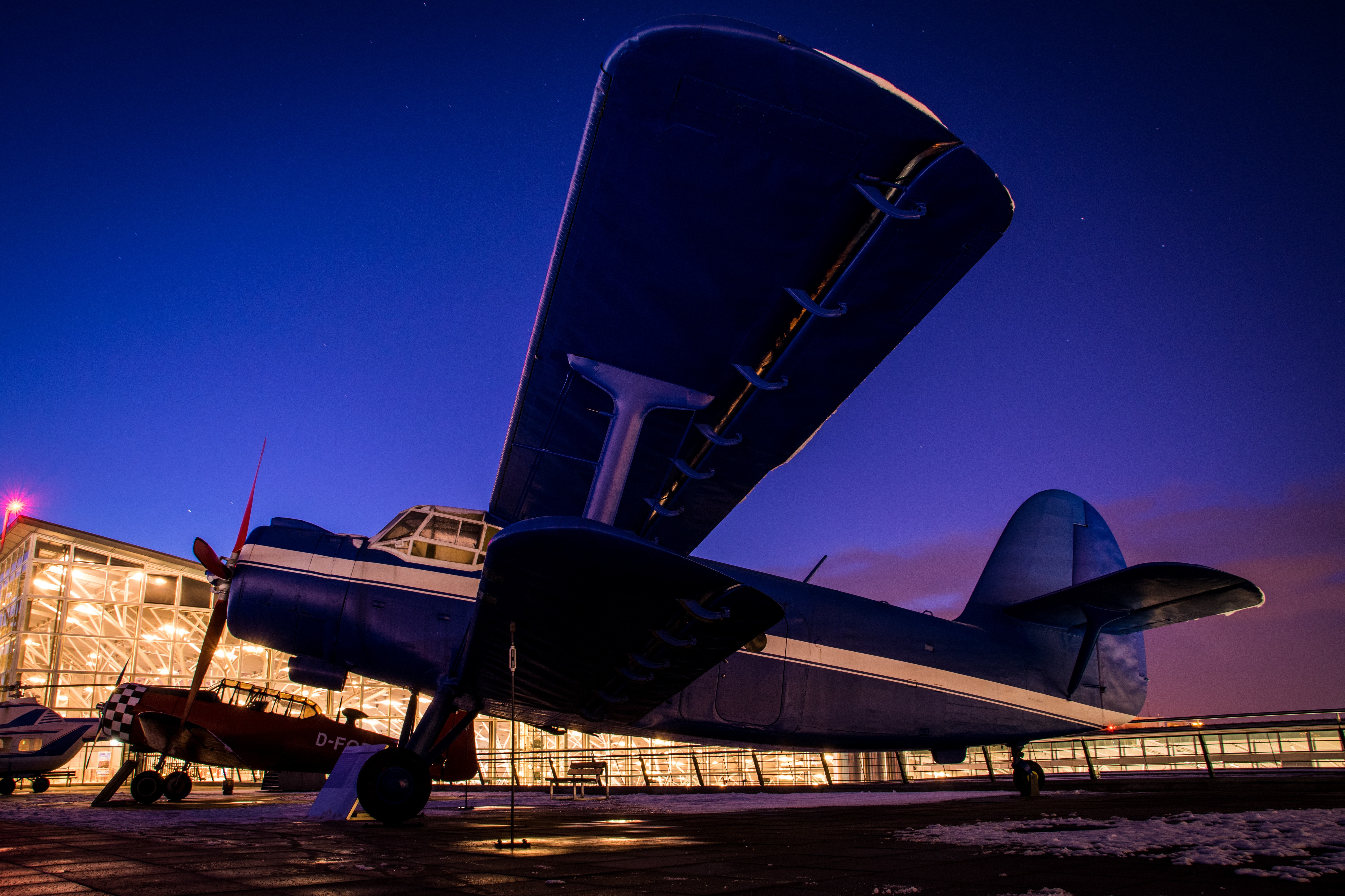 General 6000x4000 night long exposure airplane airfield clear sky vehicle propeller Antonov An-2
