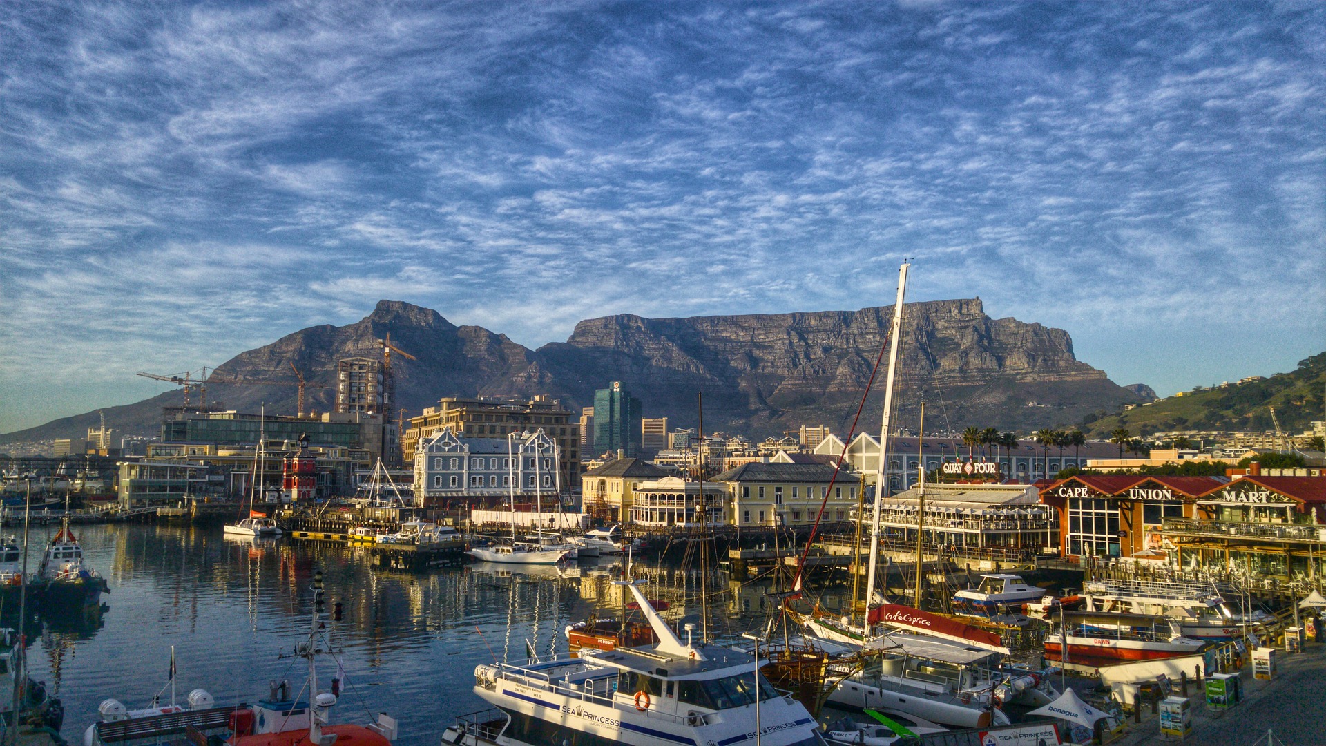 General 1920x1080 Cape Town South Africa Table Mountain waterfront boat sea sky yacht morning