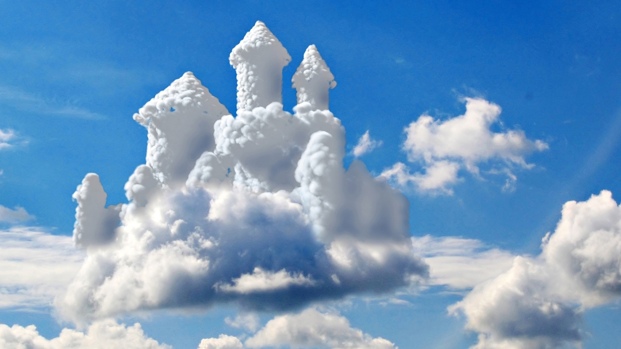 General 2560x1440 clouds sky castle digital art photo manipulation