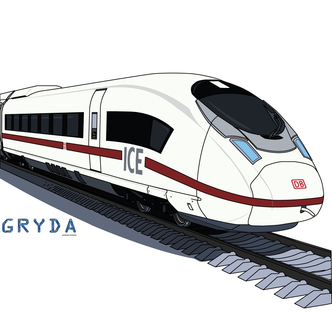 General 1080x1080 train artwork white Adobe Illustrator drawing simple background digital art Deutsche Bahn