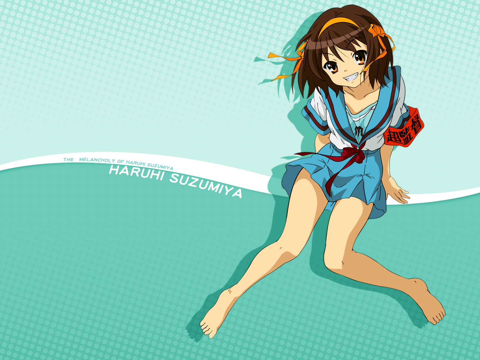 Anime 1600x1200 anime The Melancholy of Haruhi Suzumiya anime girls barefoot