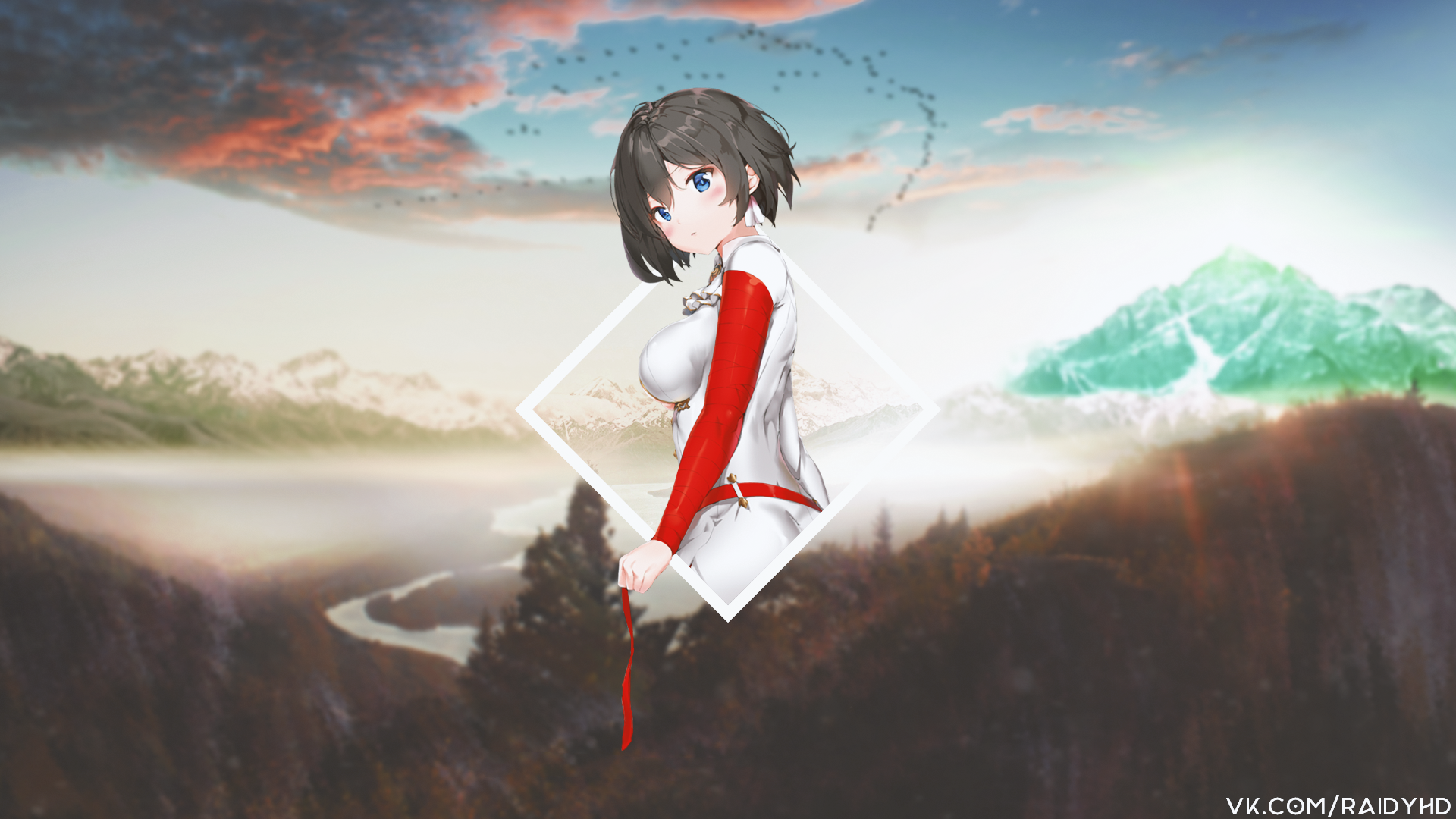 Anime 1920x1080 Matrizen Design anime anime girls picture-in-picture watermarked