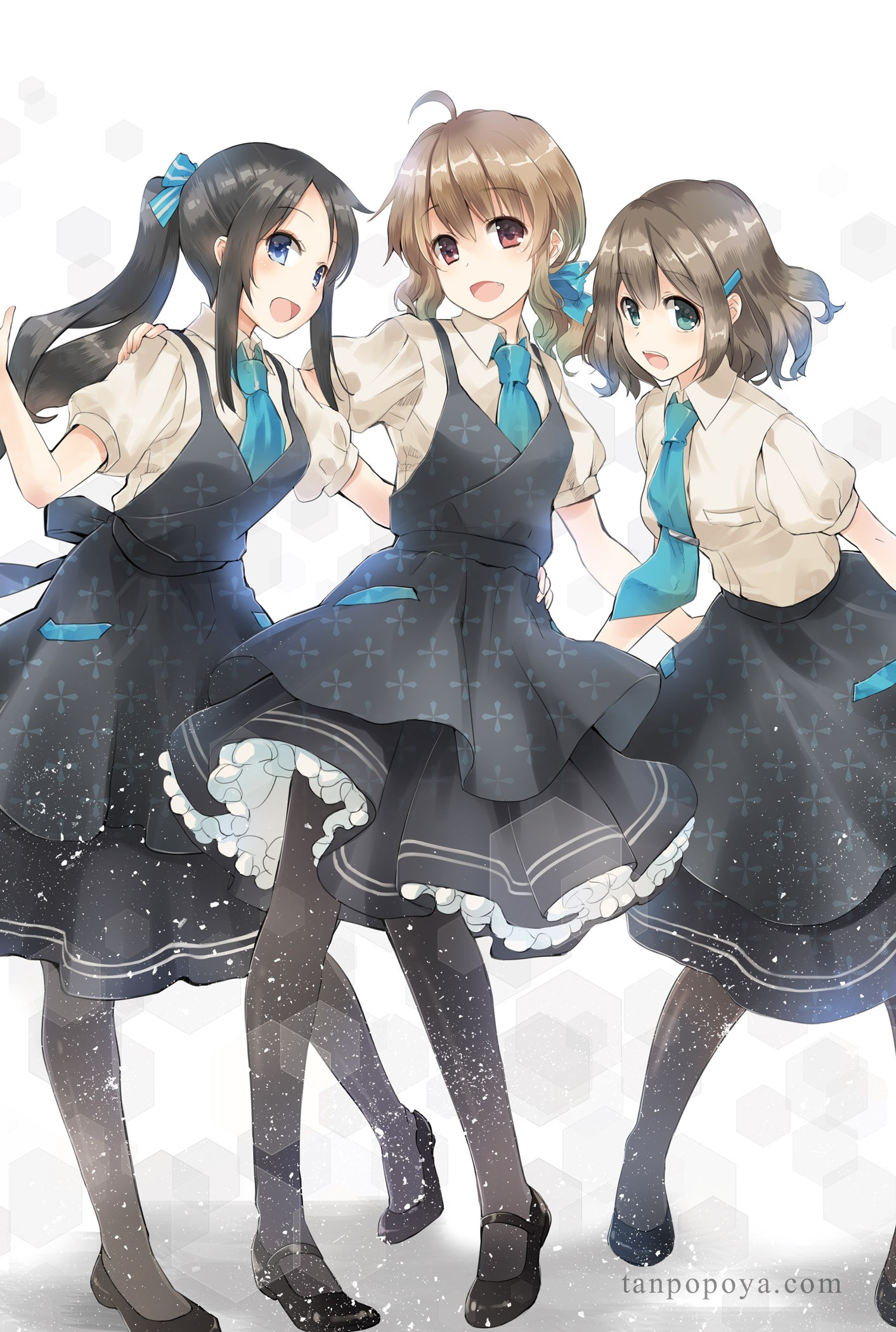 Anime 1413x2100 anime girls fangs necktie