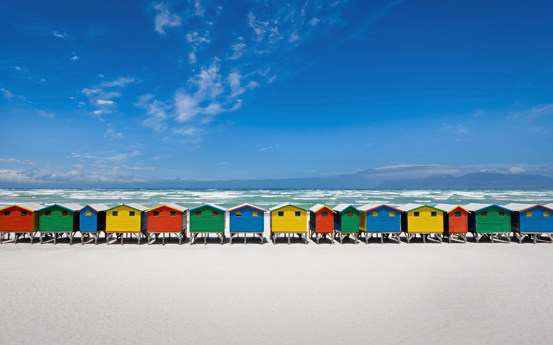 General 1920x1200 colorful in-line sky water beach hut sand outdoors