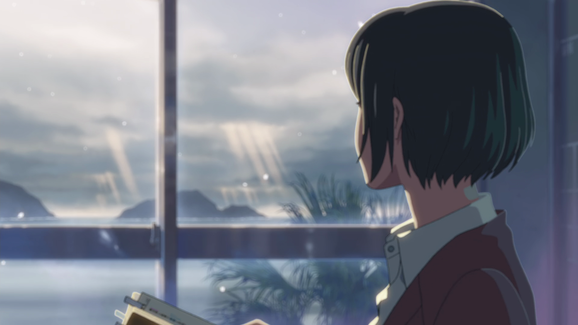 Anime 1920x1080 anime Makoto Shinkai  The Garden of Words looking out window dark hair anime girls