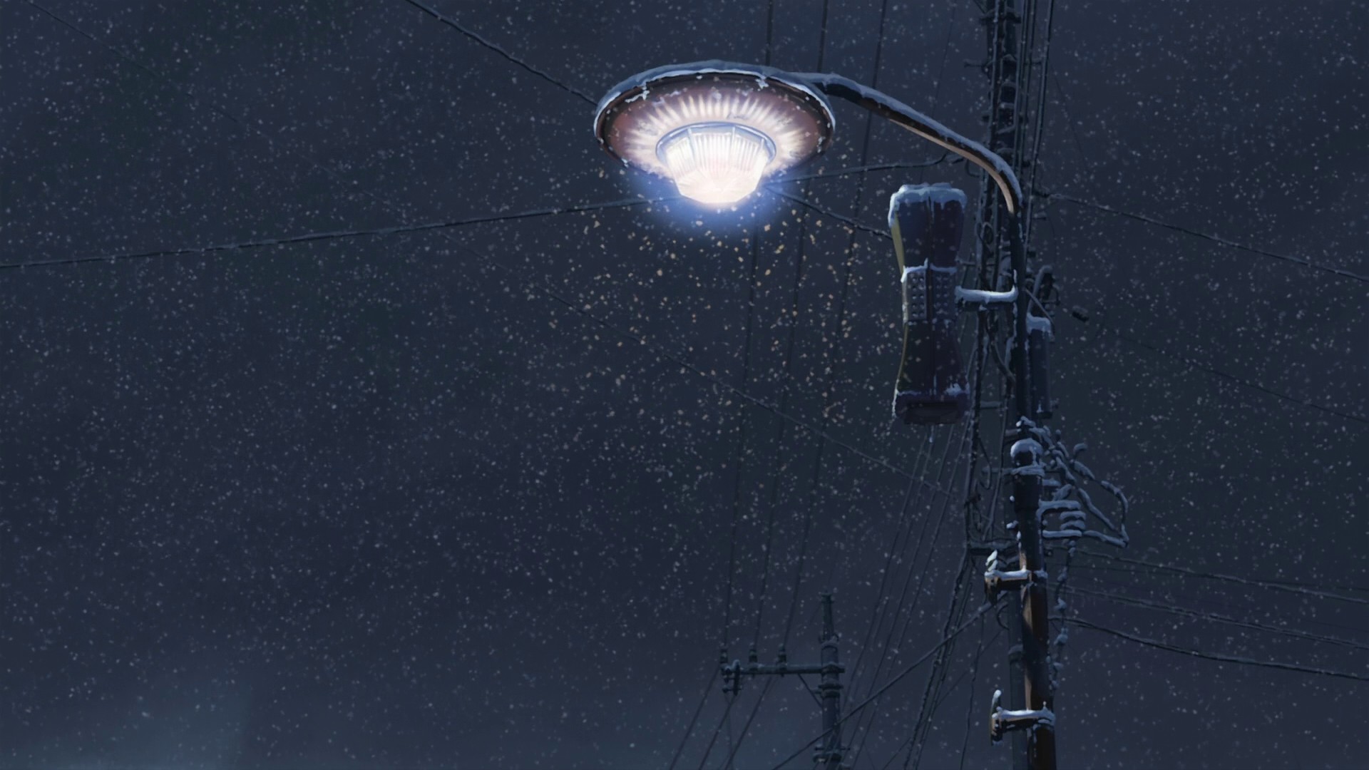Anime 1920x1080 5 Centimeters Per Second anime Makoto Shinkai  snow winter street light