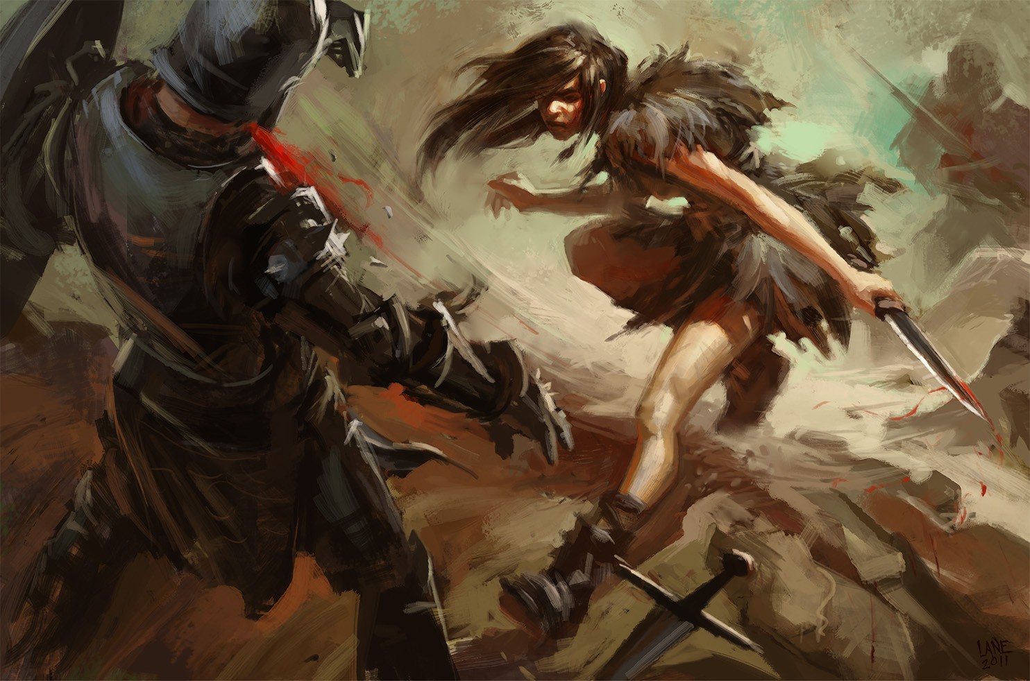 General 1484x982 fantasy art battle blood weapon dark hair armor fantasy girl sword women with swords
