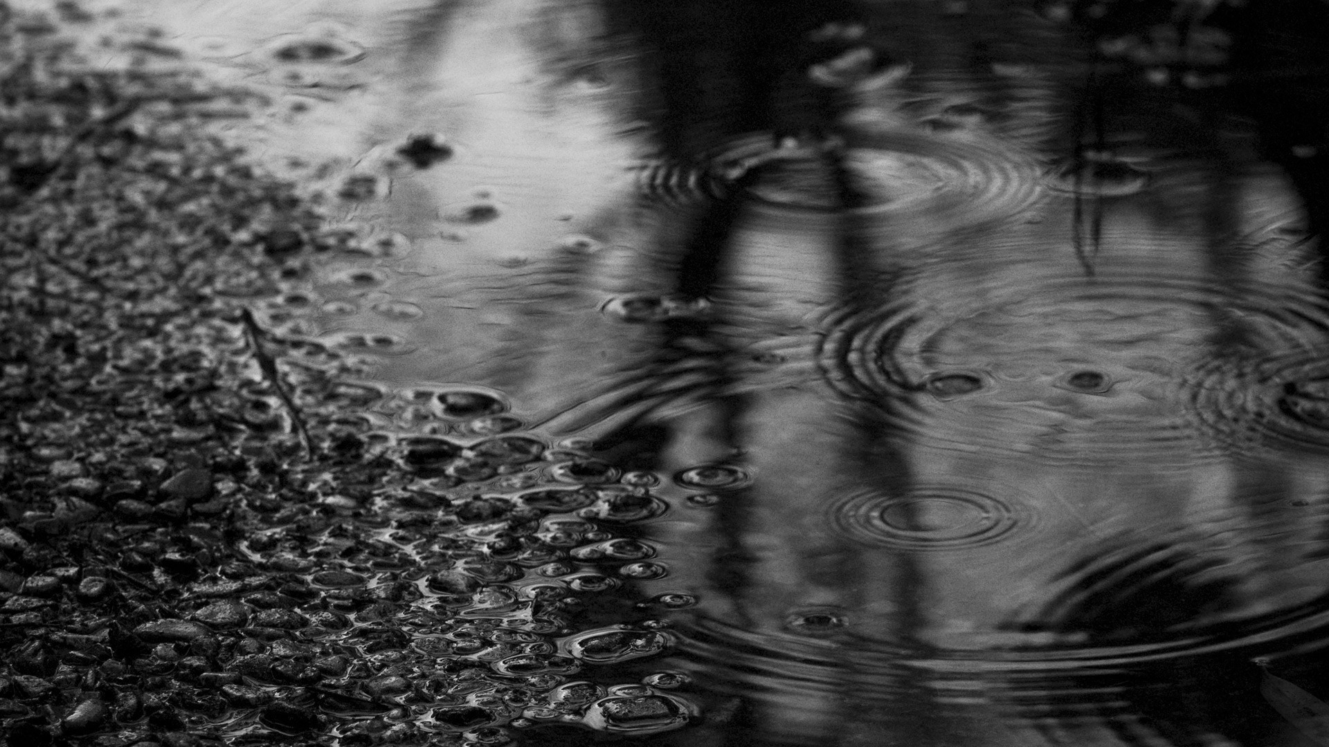 General 1920x1080 rain water monochrome dark puddle