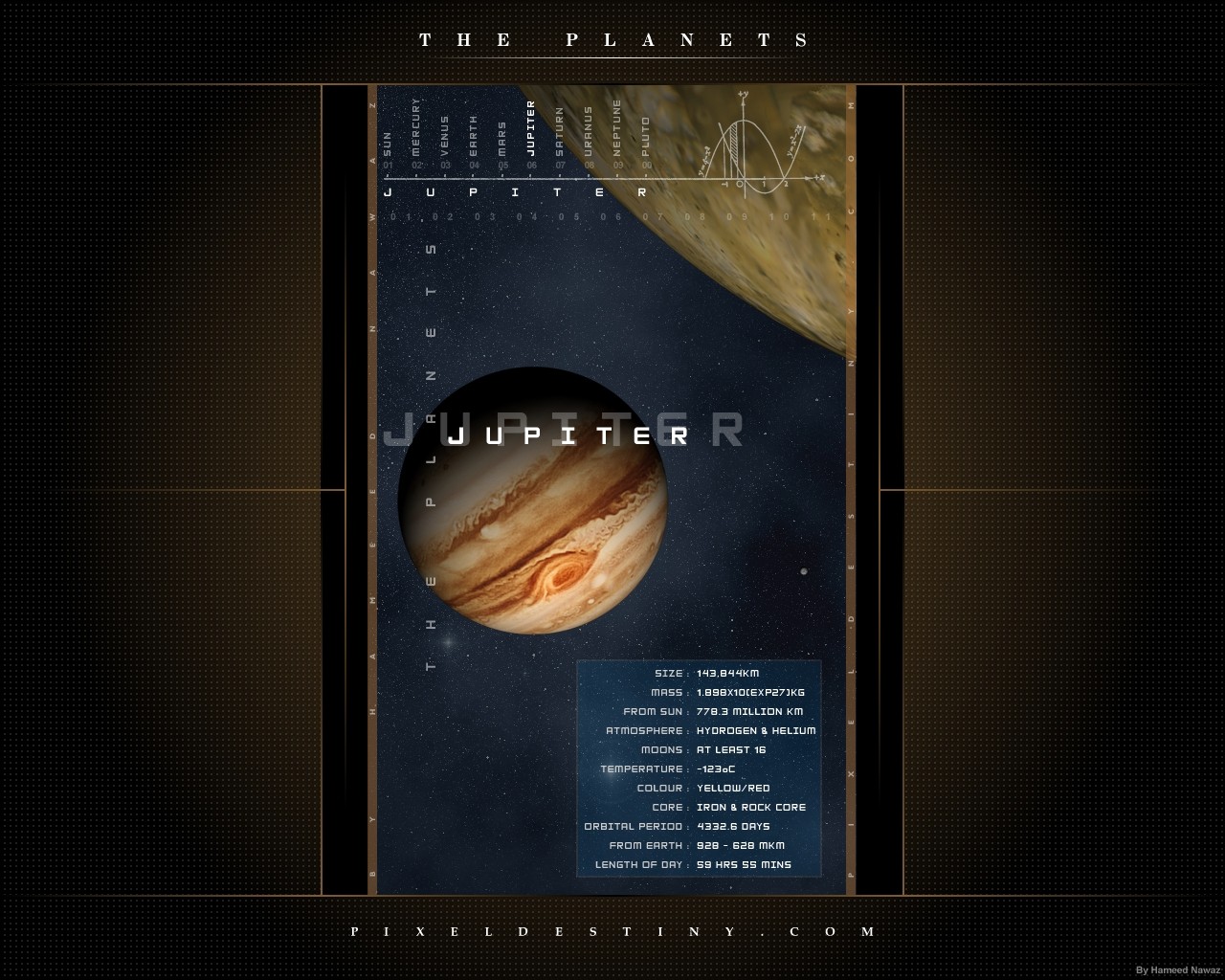 General 1280x1024 space infographics Jupiter planet Solar System
