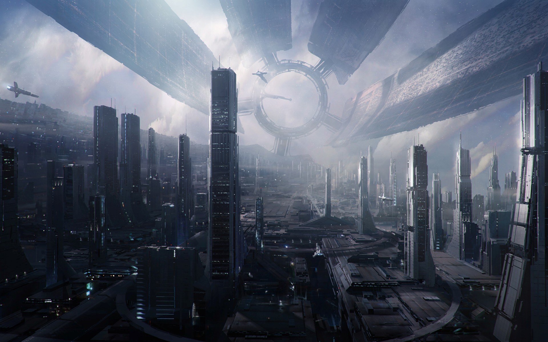 General 1920x1200 Mass Effect video games Citadel (Mass Effect) science fiction Bioware futuristic futuristic city video game art