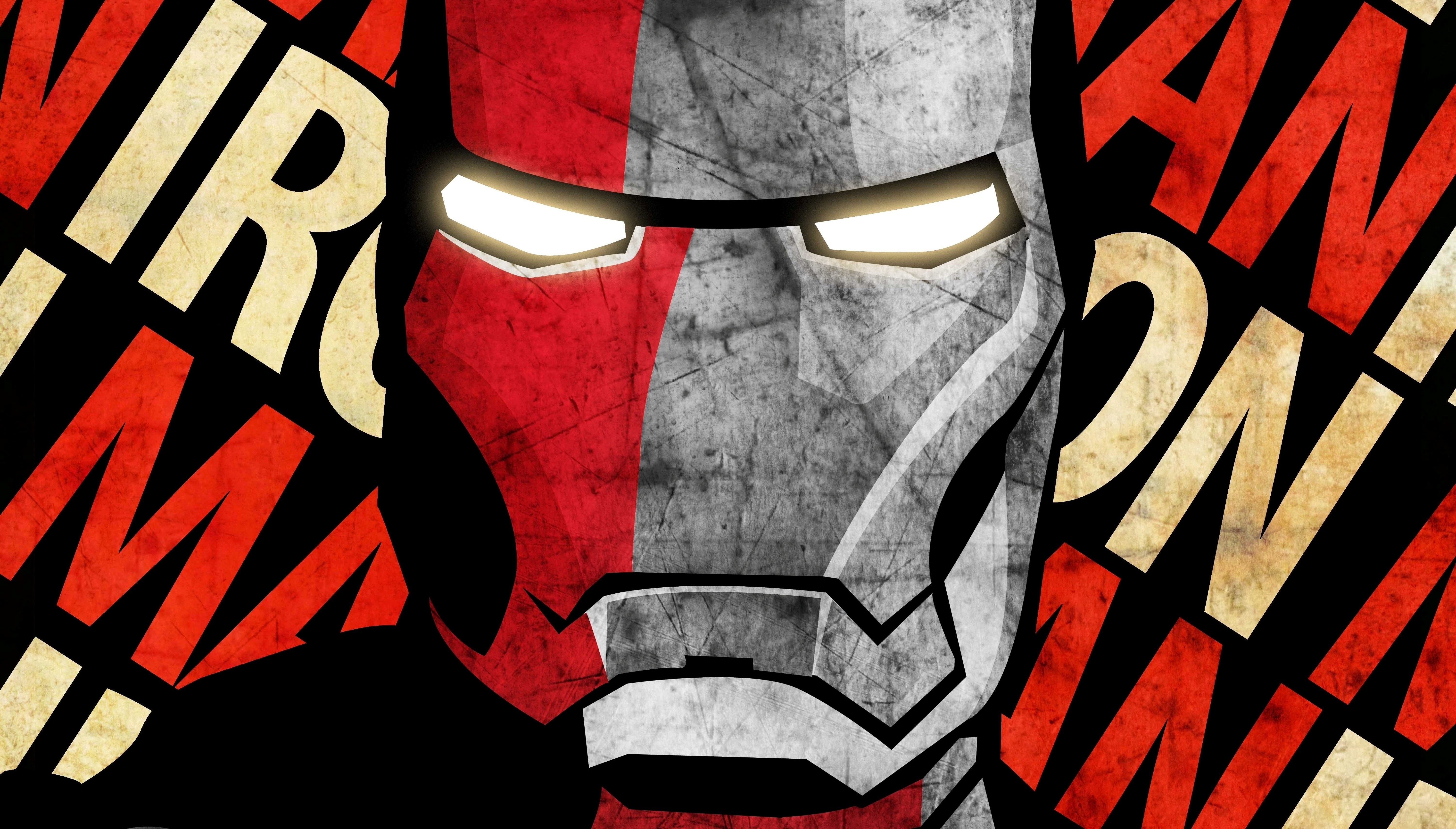 General 6000x3417 red gray Iron Man digital art